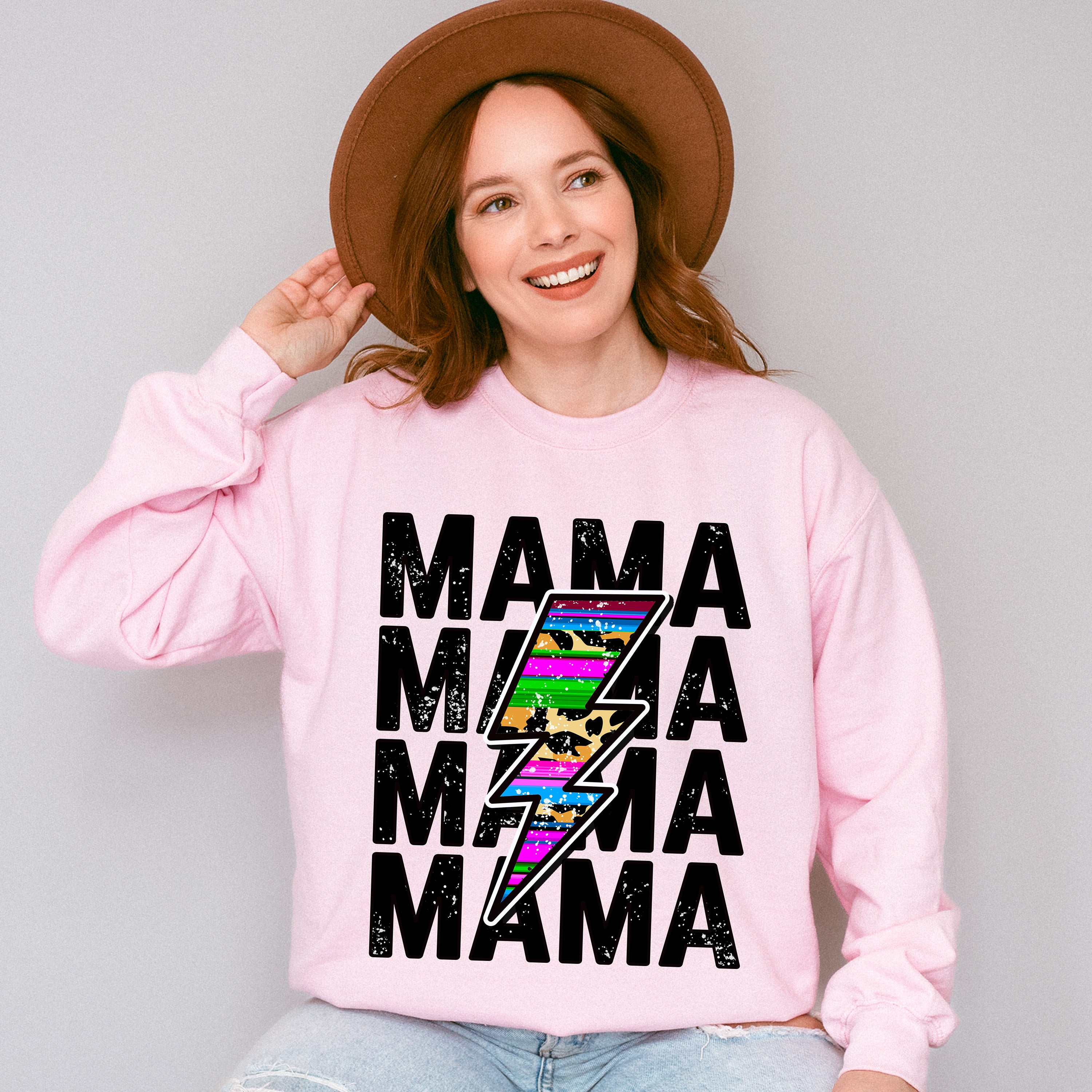 Mama Lightning Mother's Day Unisex Crewneck T-Shirt Sweatshirt Hoodie