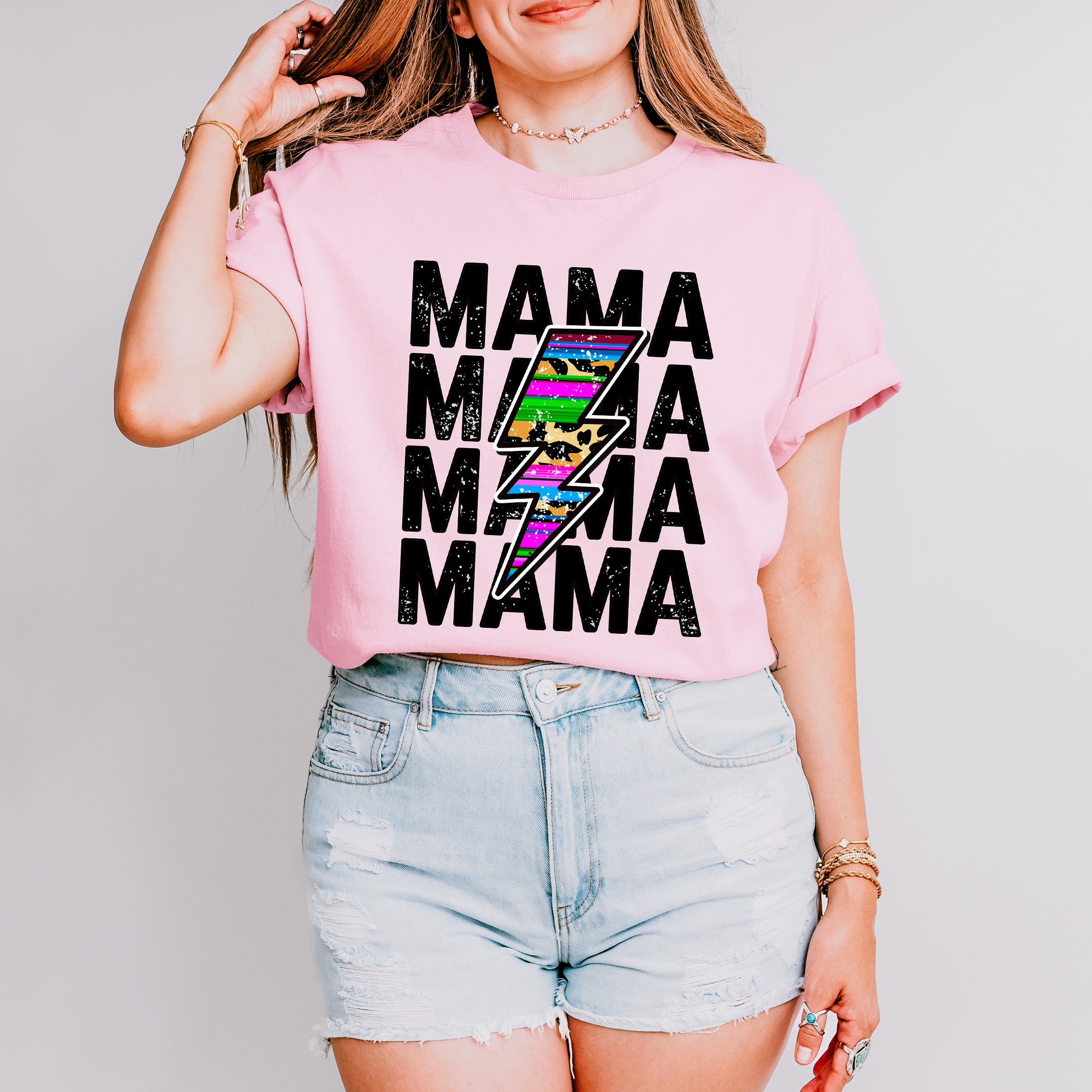 Mama Lightning Mother's Day Unisex Crewneck T-Shirt Sweatshirt Hoodie