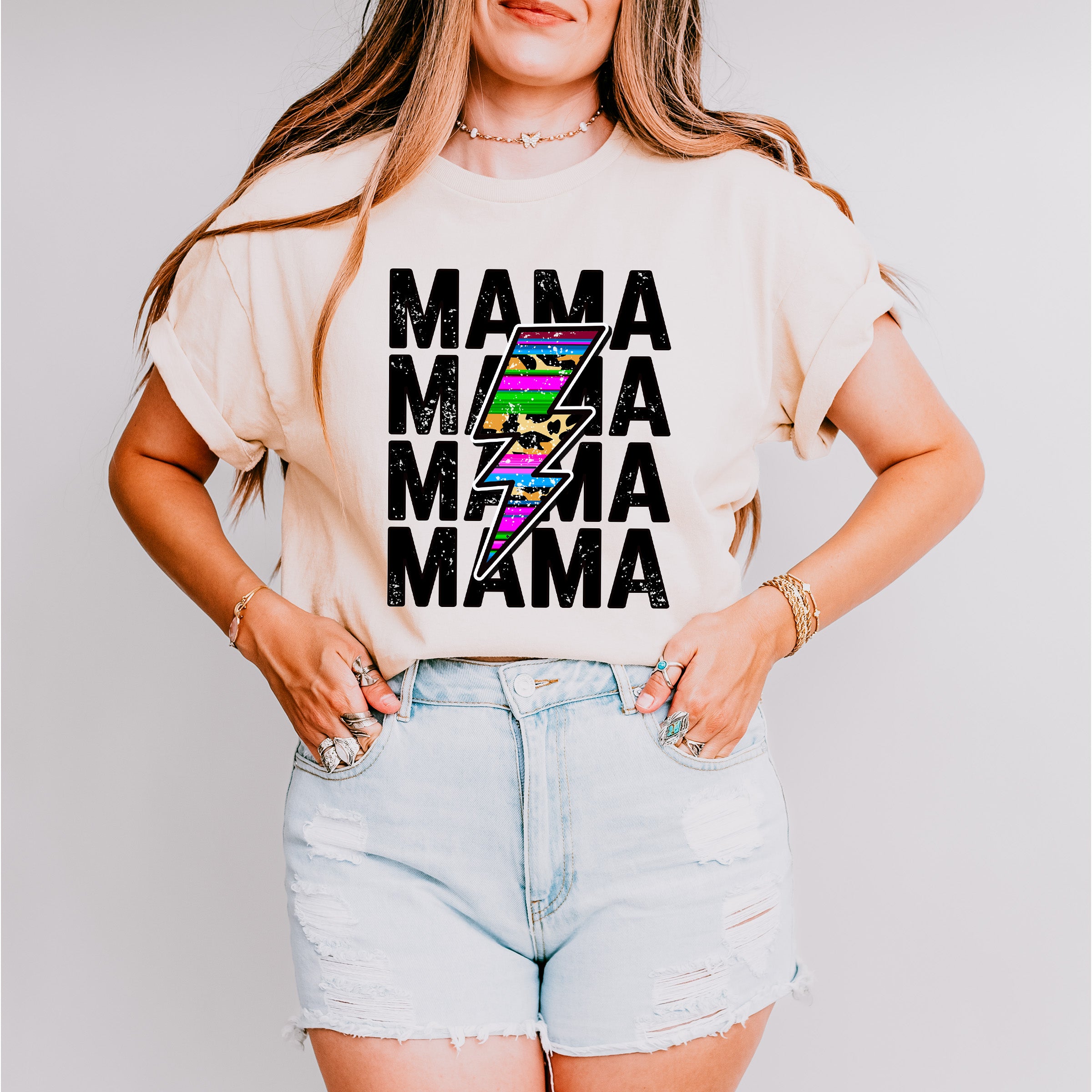 Mama Lightning Mother's Day Unisex Crewneck T-Shirt Sweatshirt Hoodie