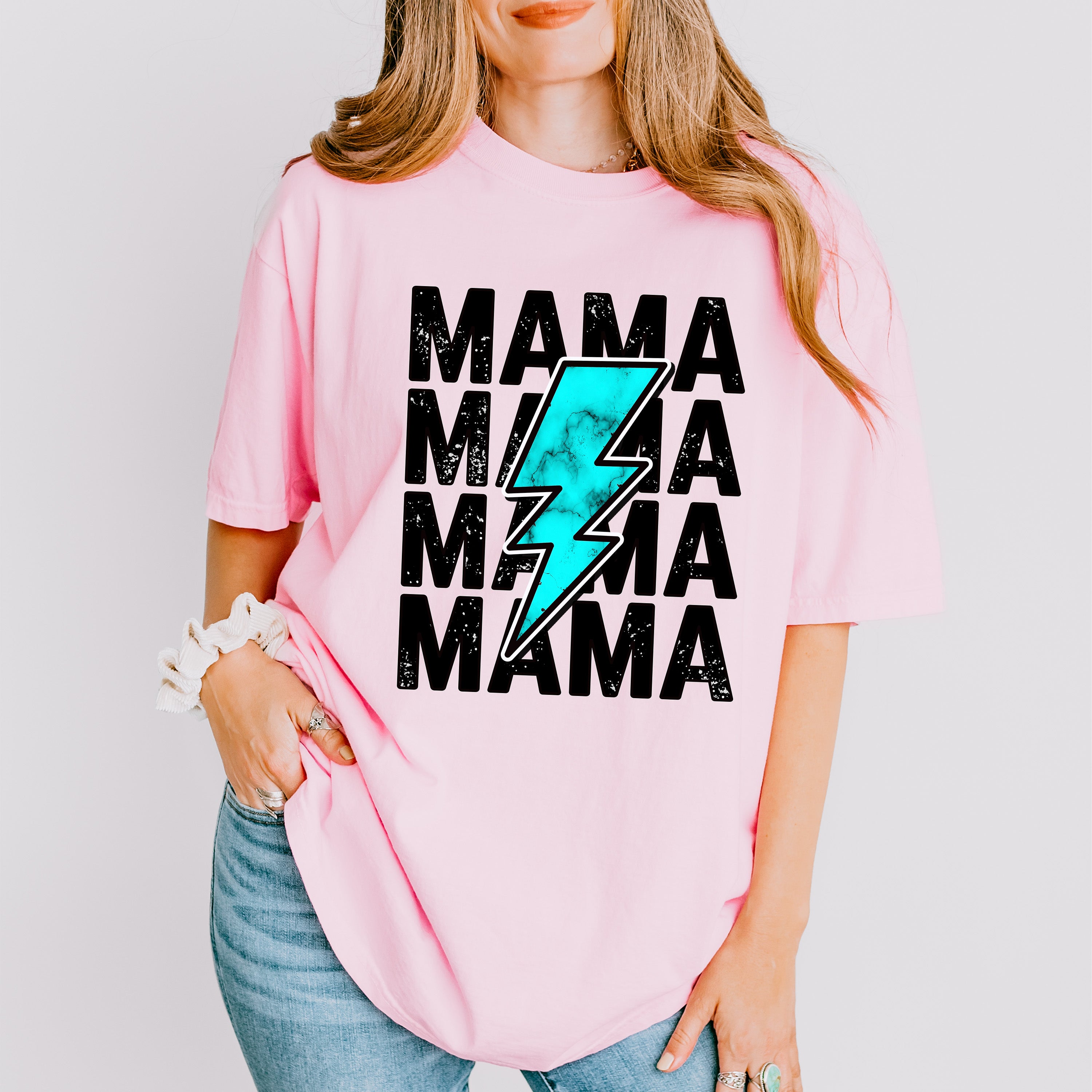 Mama Blue Lightning Mother's Day Unisex Crewneck T-Shirt Sweatshirt Hoodie