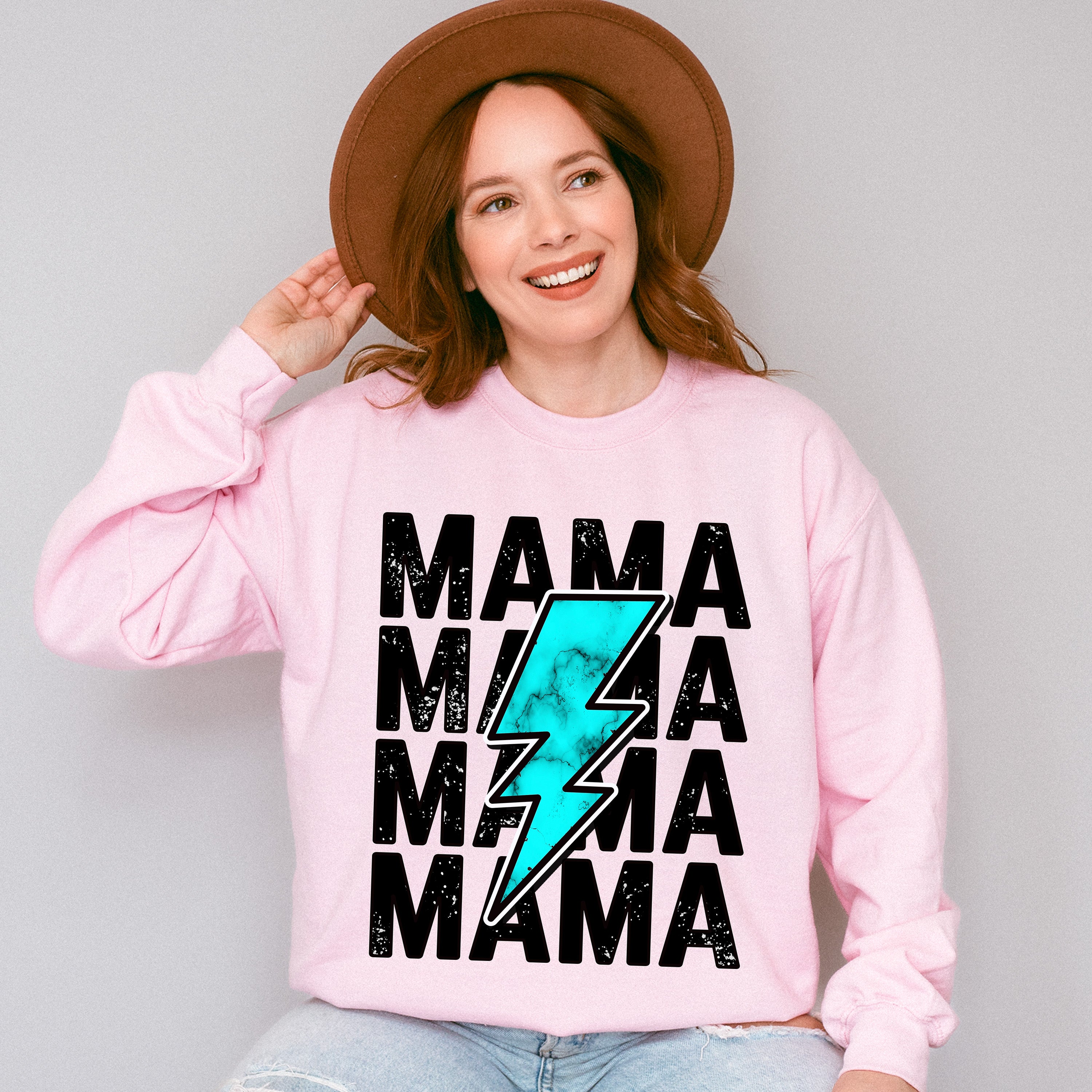 Mama Blue Lightning Mother's Day Unisex Crewneck T-Shirt Sweatshirt Hoodie