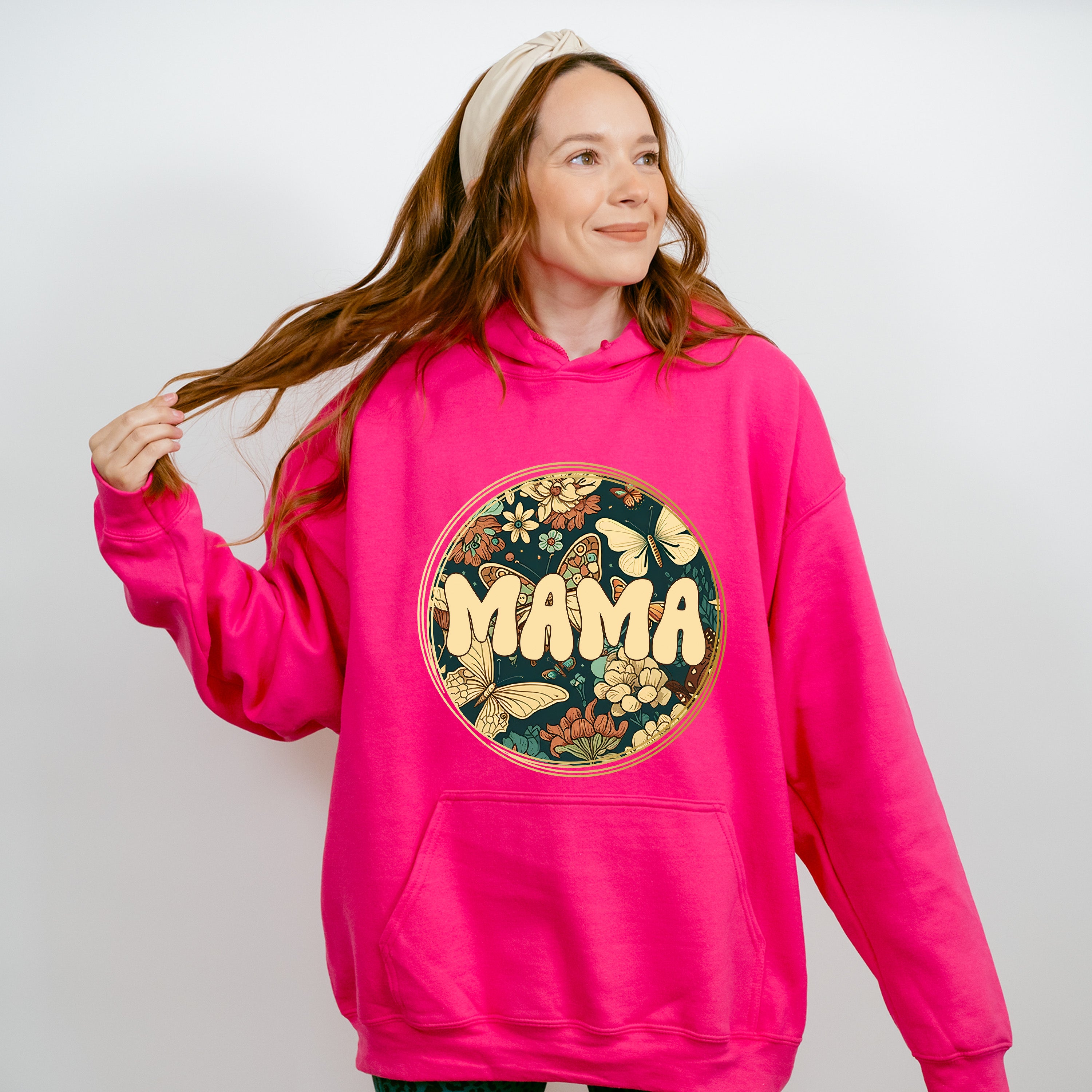Mama Circle Butterflies Mother&#39;s Day Unisex Crewneck T-Shirt Sweatshirt Hoodie