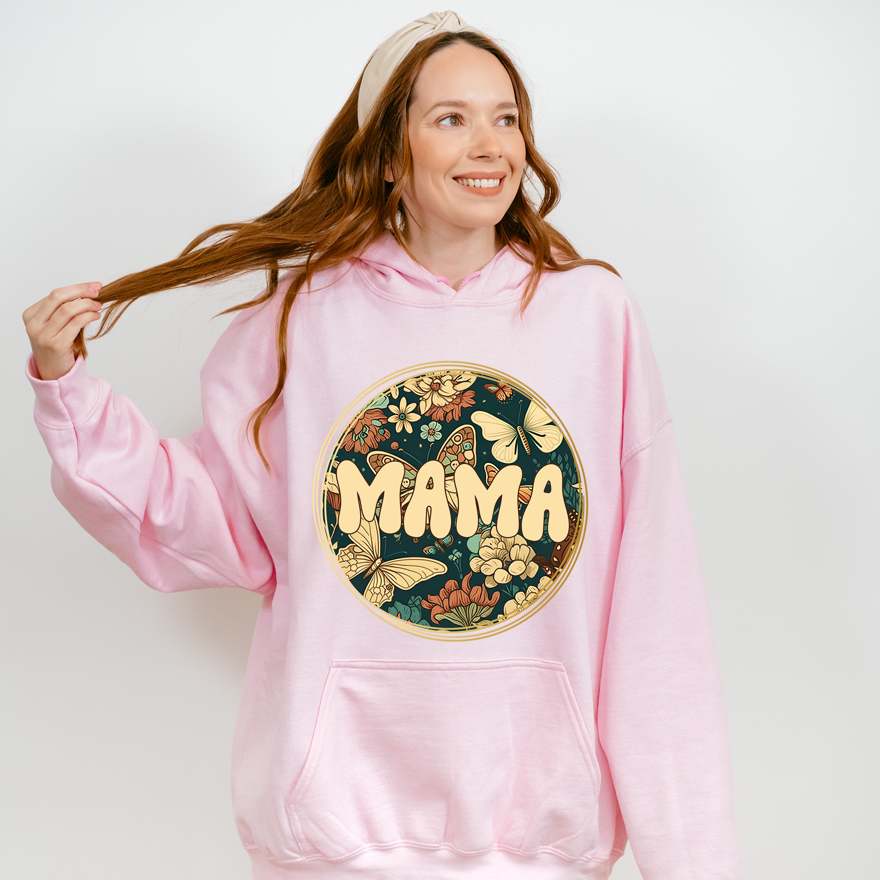 Mama Circle Butterflies Mother&#39;s Day Unisex Crewneck T-Shirt Sweatshirt Hoodie