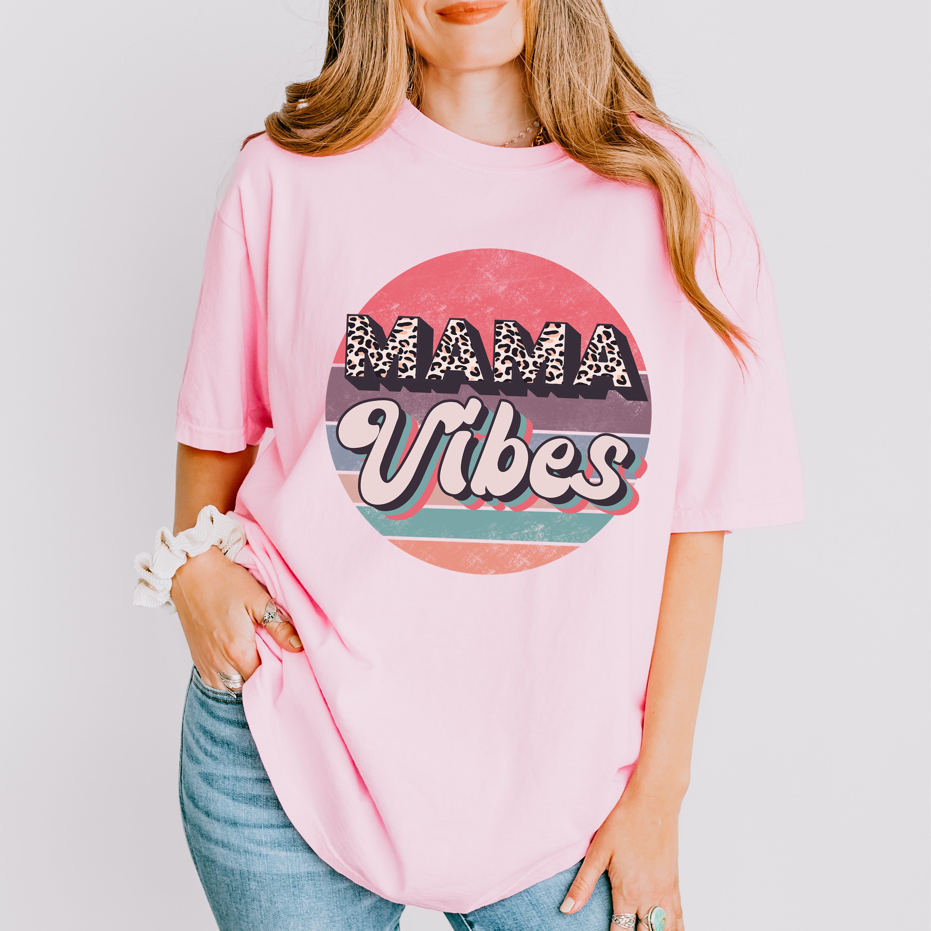 Mama Vibes Mother&#39;s Day Unisex Crewneck T-Shirt Sweatshirt Hoodie