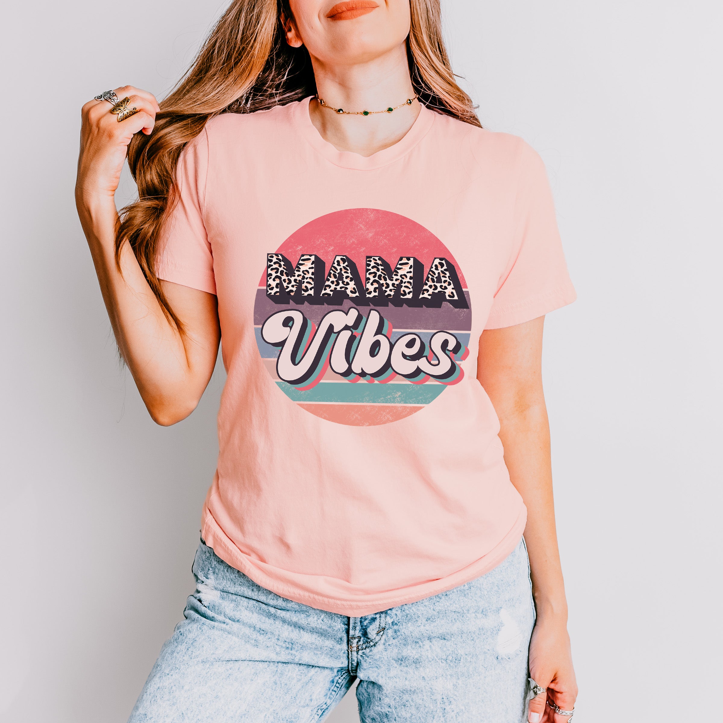 Mama Vibes Mother&#39;s Day Unisex Crewneck T-Shirt Sweatshirt Hoodie