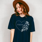 Mama Heart Of Flower Mother's Day Unisex Crewneck T-Shirt Sweatshirt Hoodie