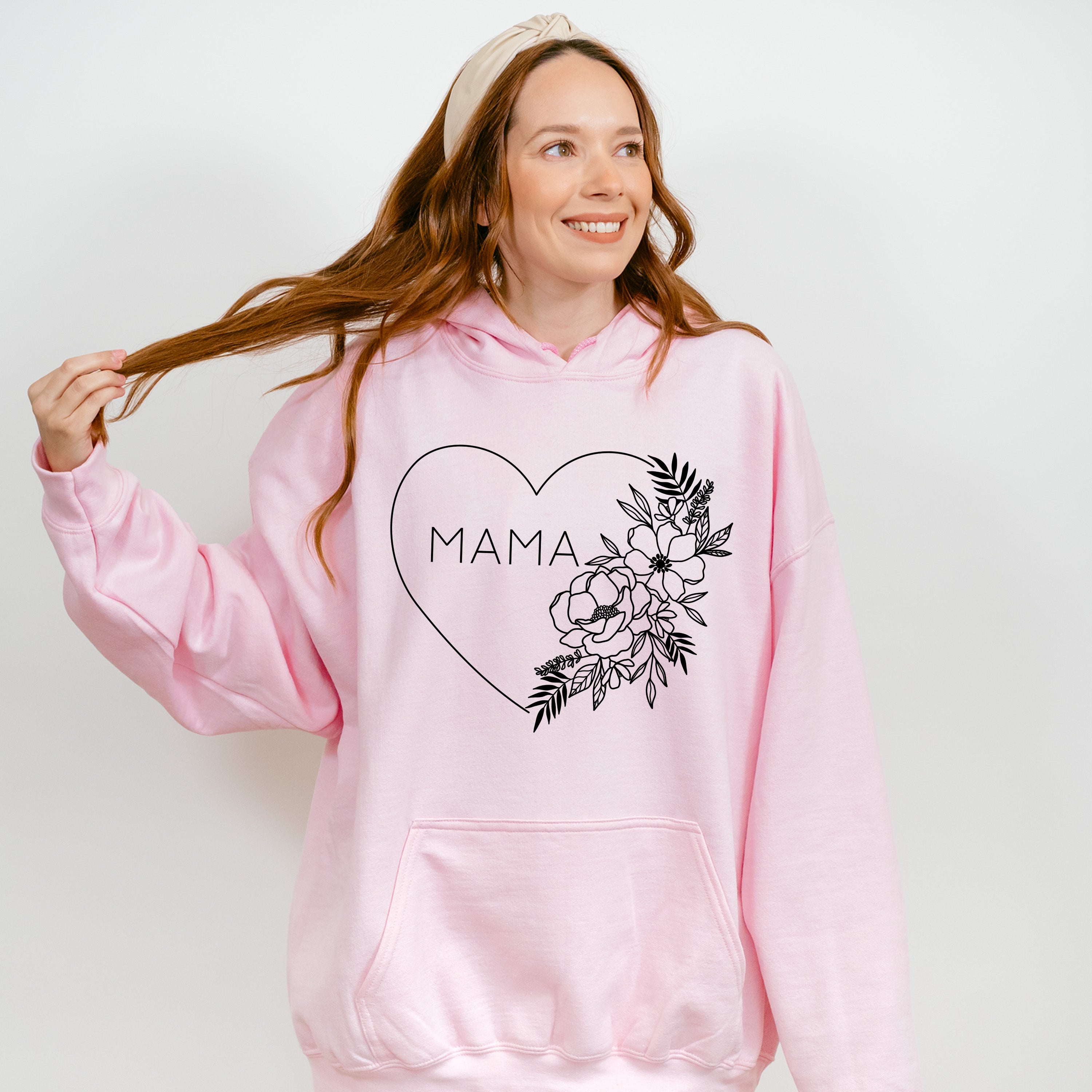 Mama Heart Of Flower Mother&#39;s Day Unisex Crewneck T-Shirt Sweatshirt Hoodie