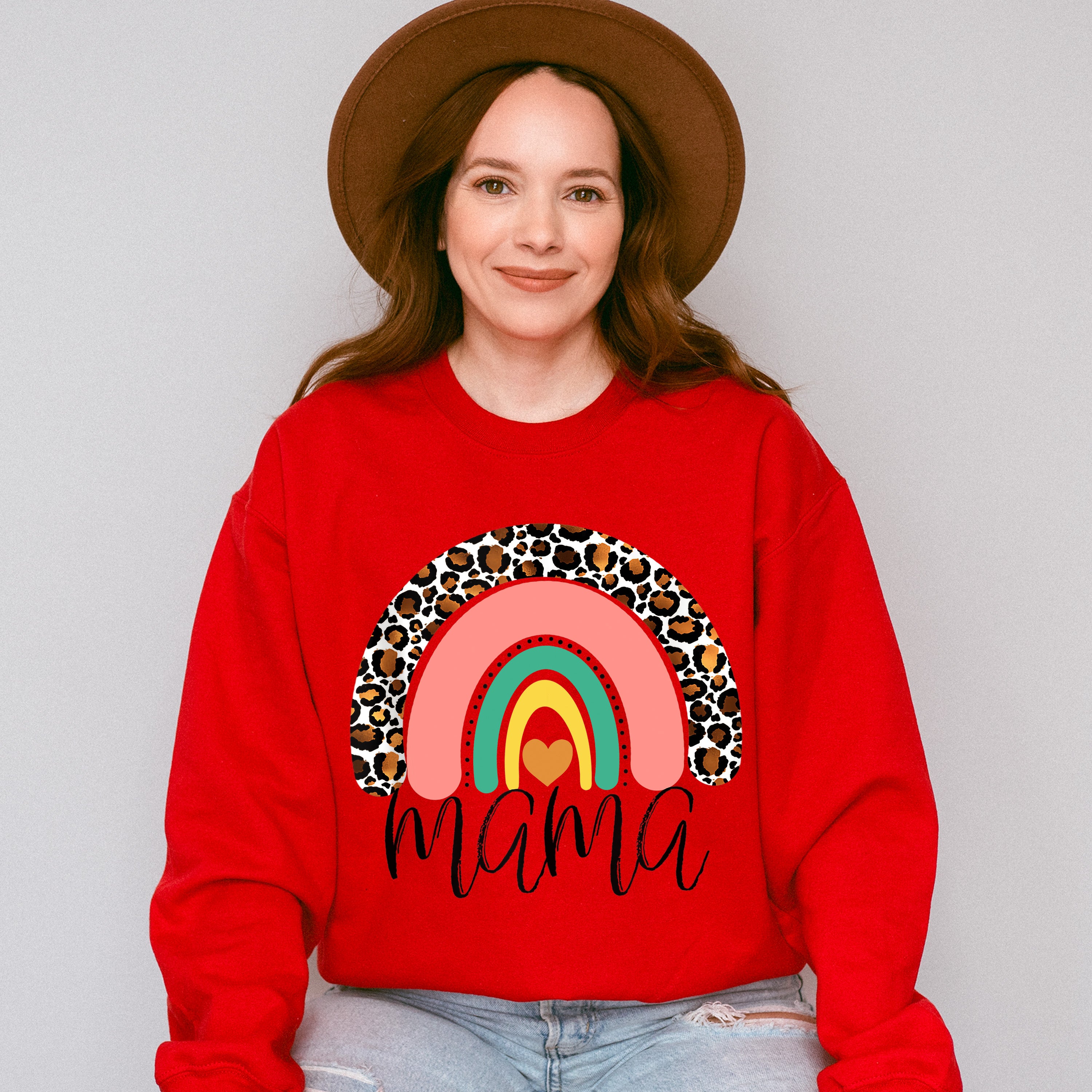 Mama Rainbow Mother's Day Unisex Crewneck T-Shirt Sweatshirt Hoodie