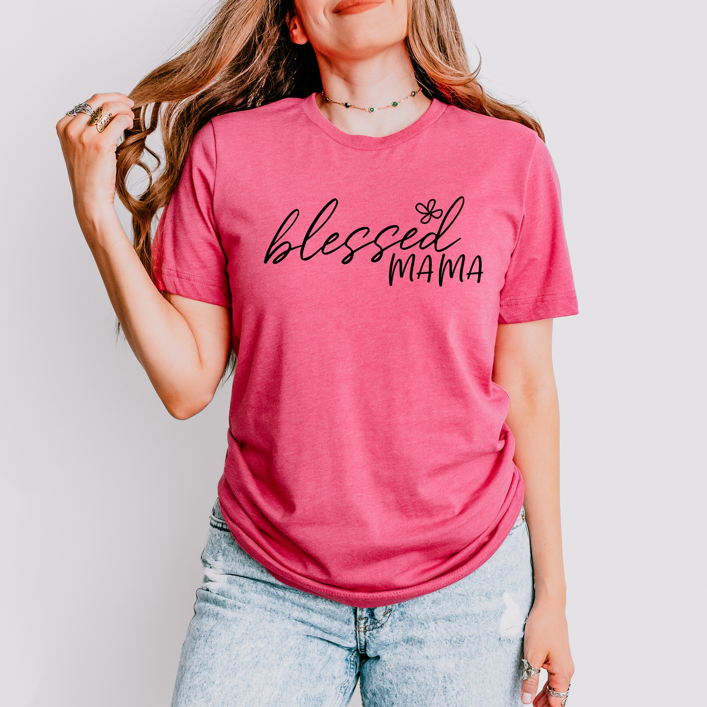 Blessed Mama Mother's Day Unisex Crewneck T-Shirt Sweatshirt Hoodie