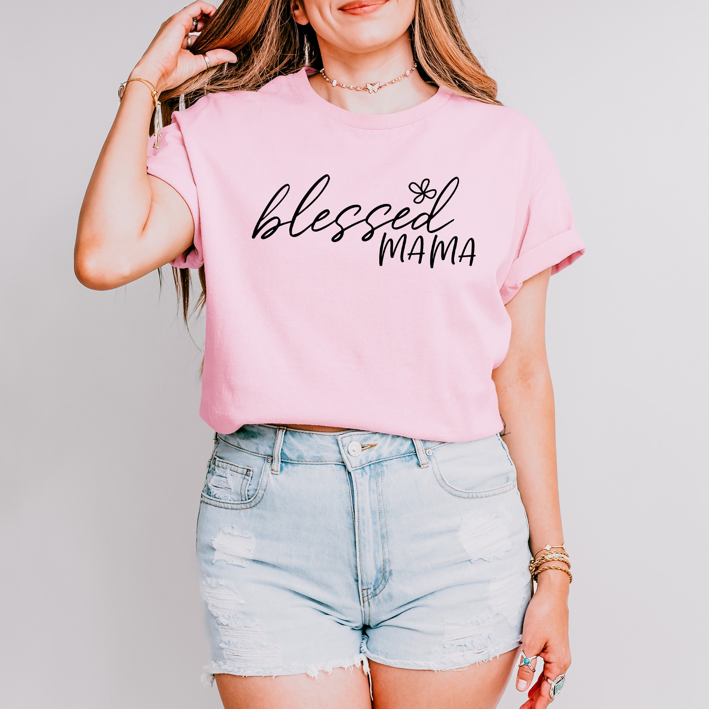 Blessed Mama Mother's Day Unisex Crewneck T-Shirt Sweatshirt Hoodie