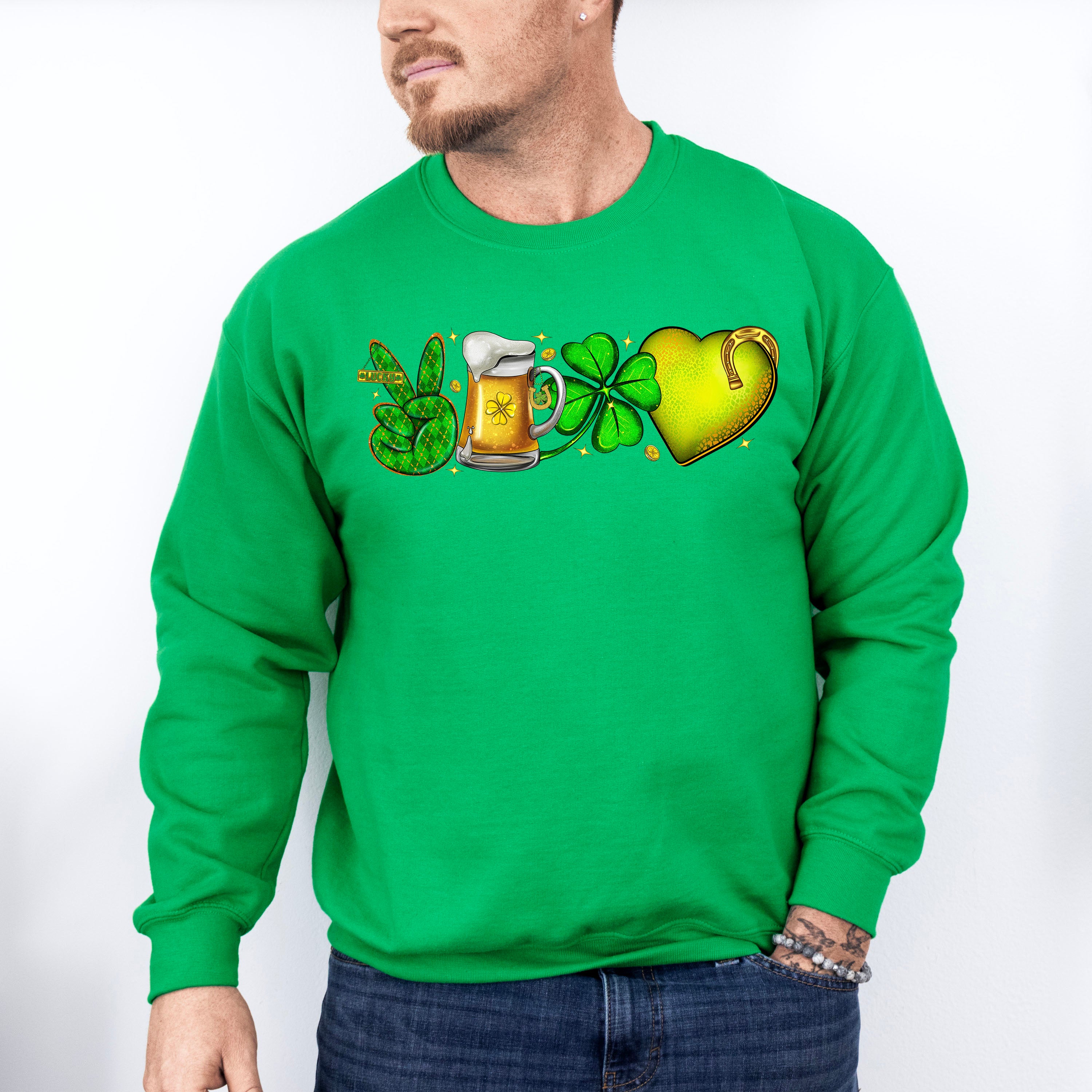 Peace Beer Clover Love St Patricks Theme T-shirt, Hoodie, Sweatshirt