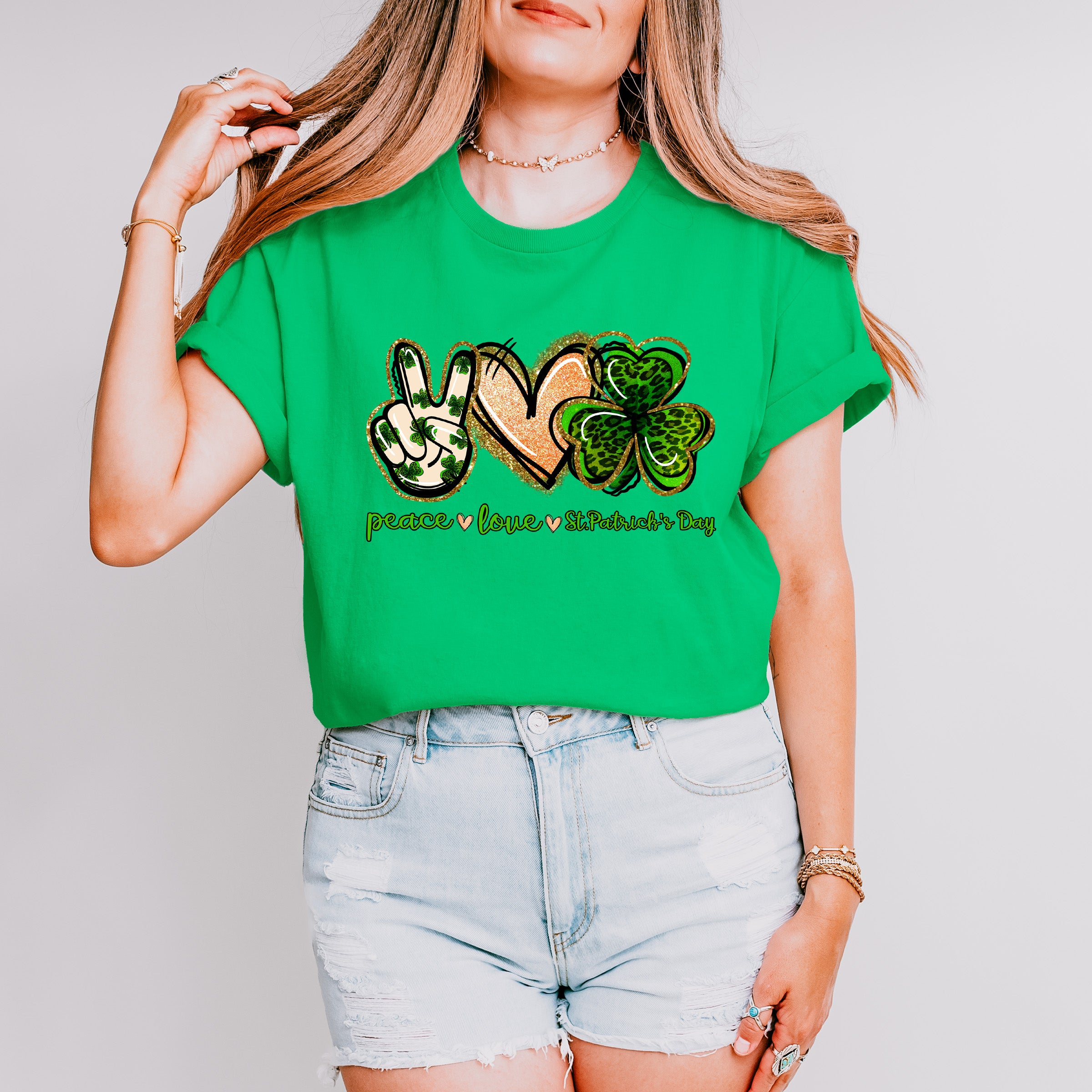 Peace Love St Patricks Theme T-shirt, Hoodie, Sweatshirt