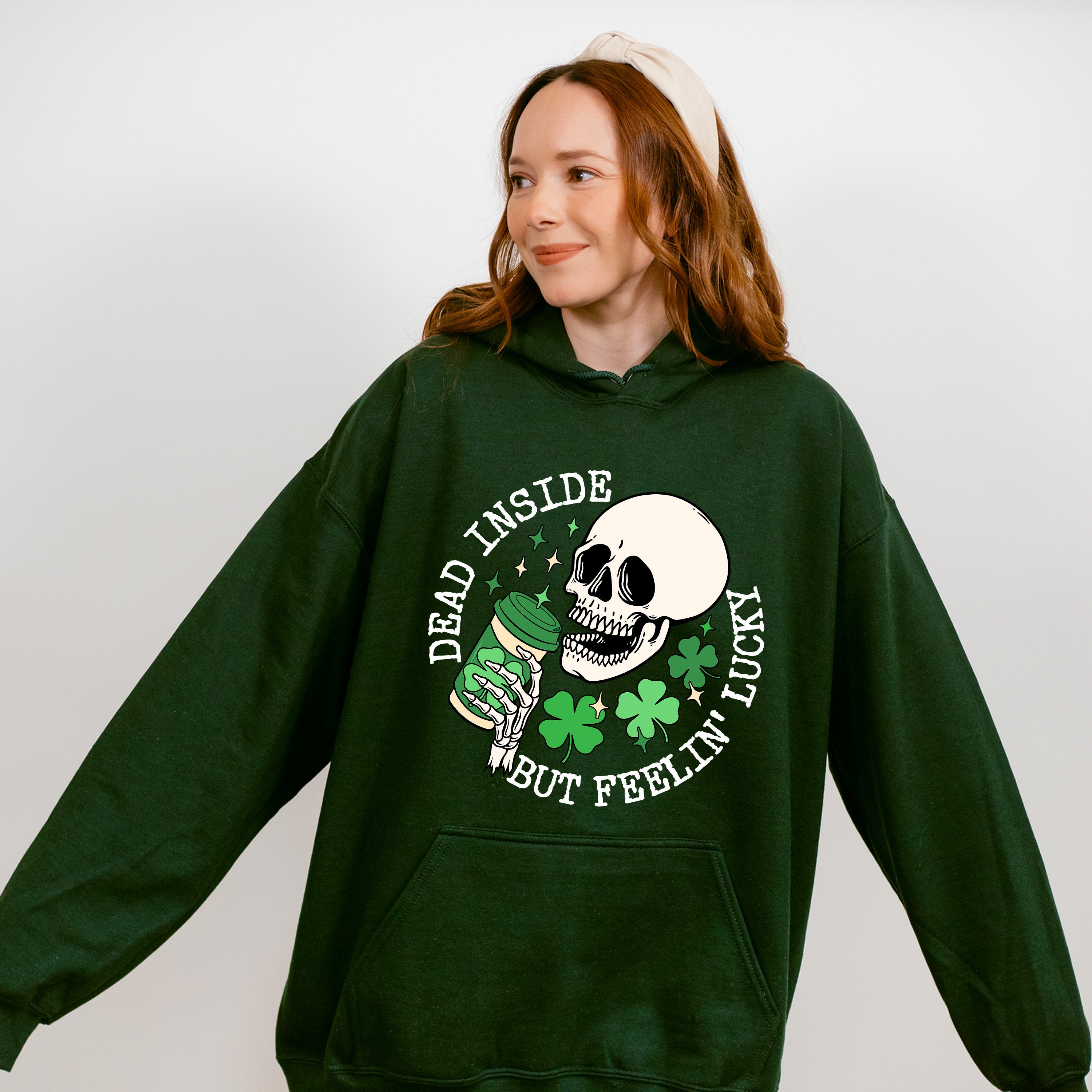 Dead Inside But Feelin' Lucky St Patricks Theme T-shirt, Hoodie, Sweatshirt
