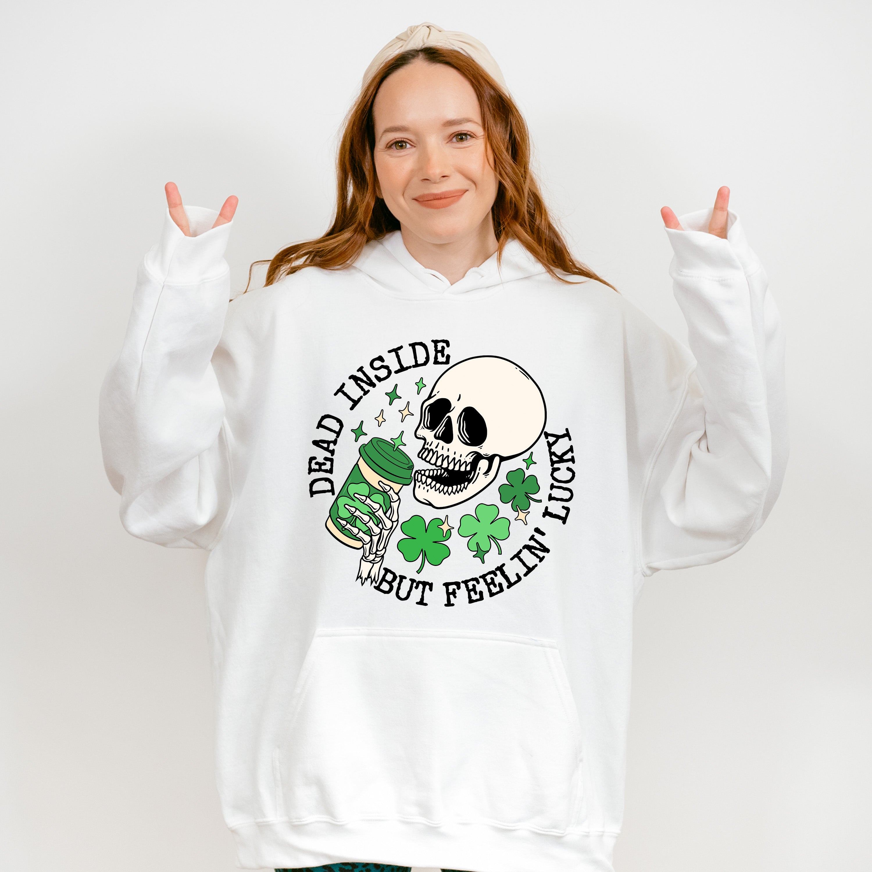 Dead Inside But Feelin' Lucky St Patricks Theme T-shirt, Hoodie, Sweatshirt