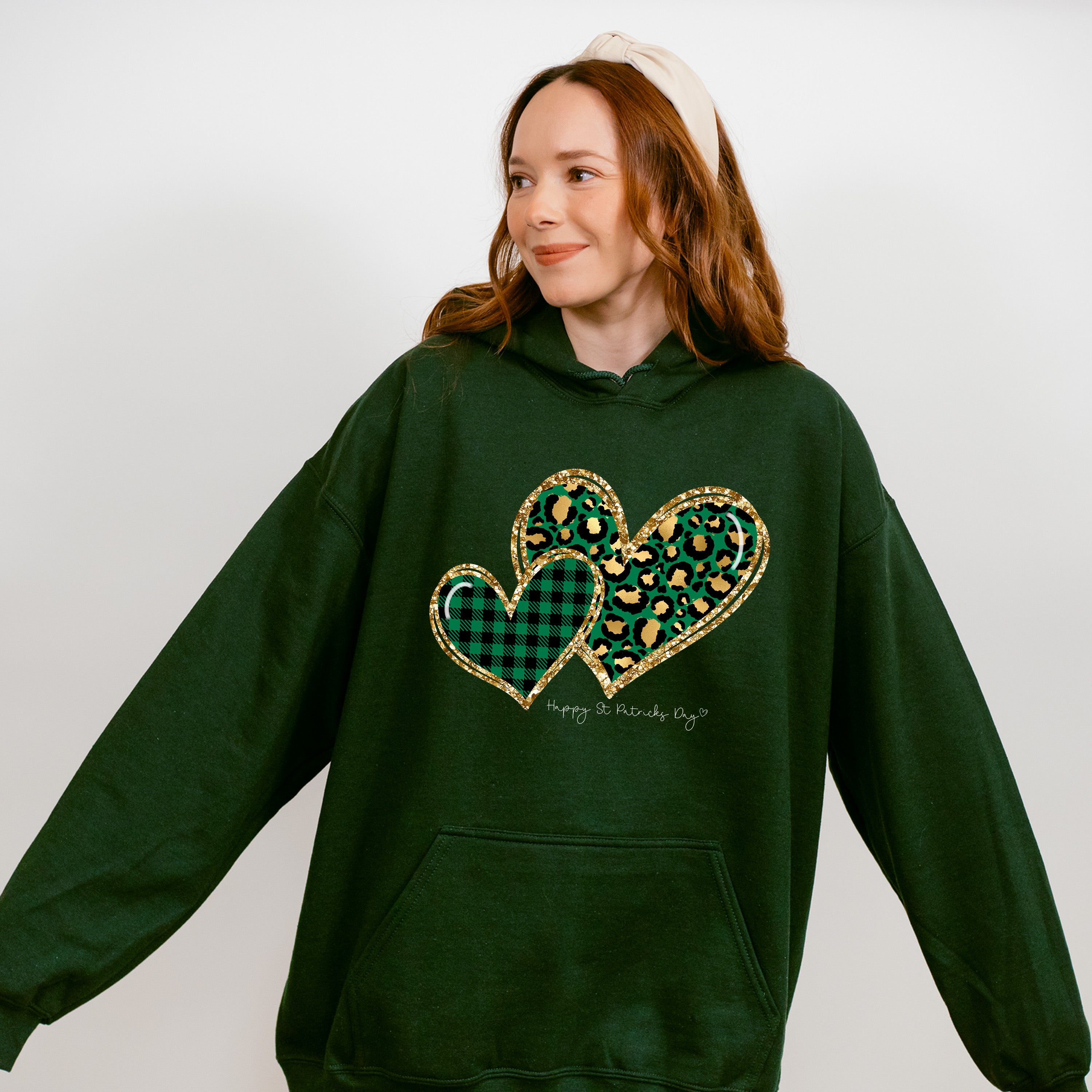 Leopard Print Heart St Patricks Theme T-shirt, Hoodie, Sweatshirt
