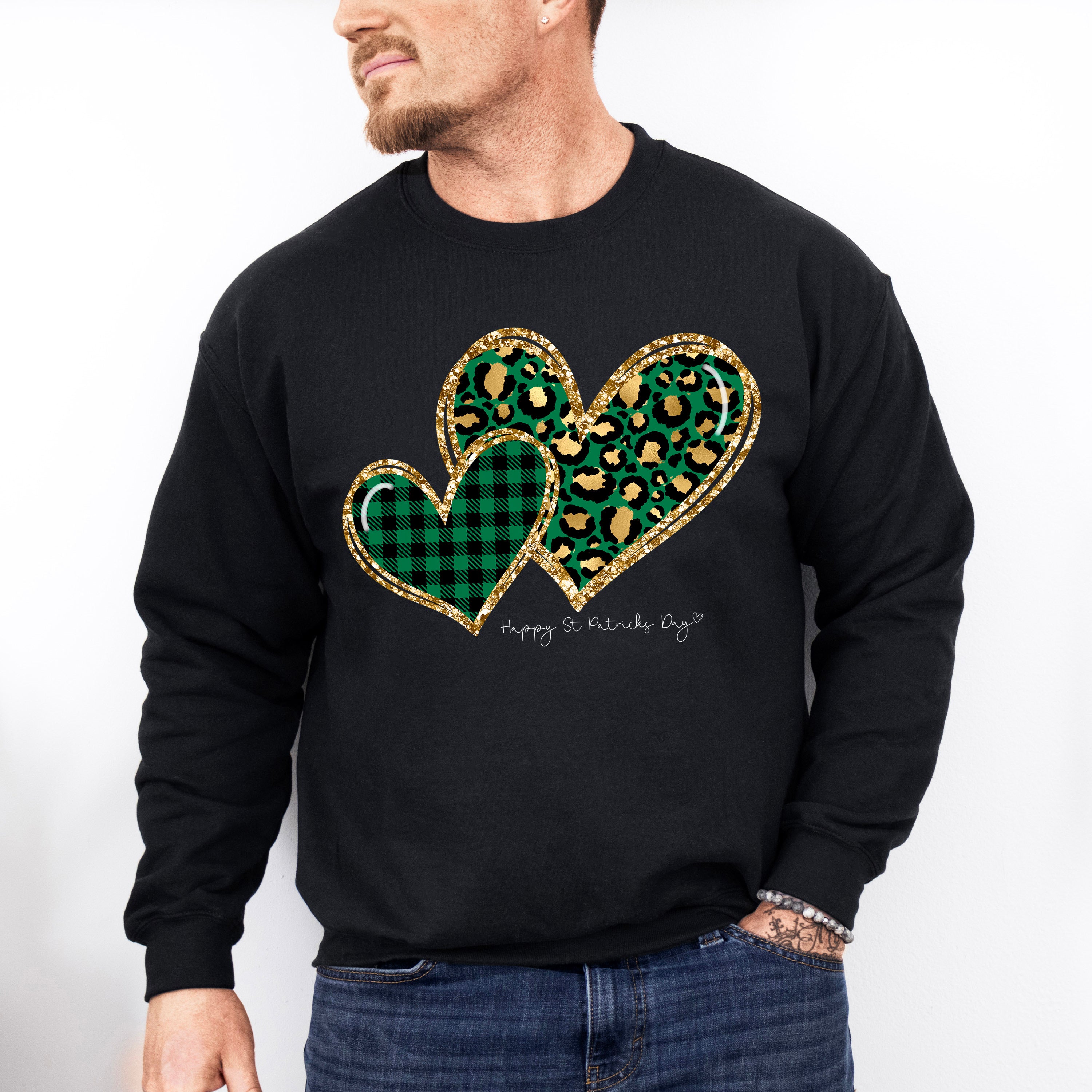 Leopard Print Heart St Patricks Theme T-shirt, Hoodie, Sweatshirt
