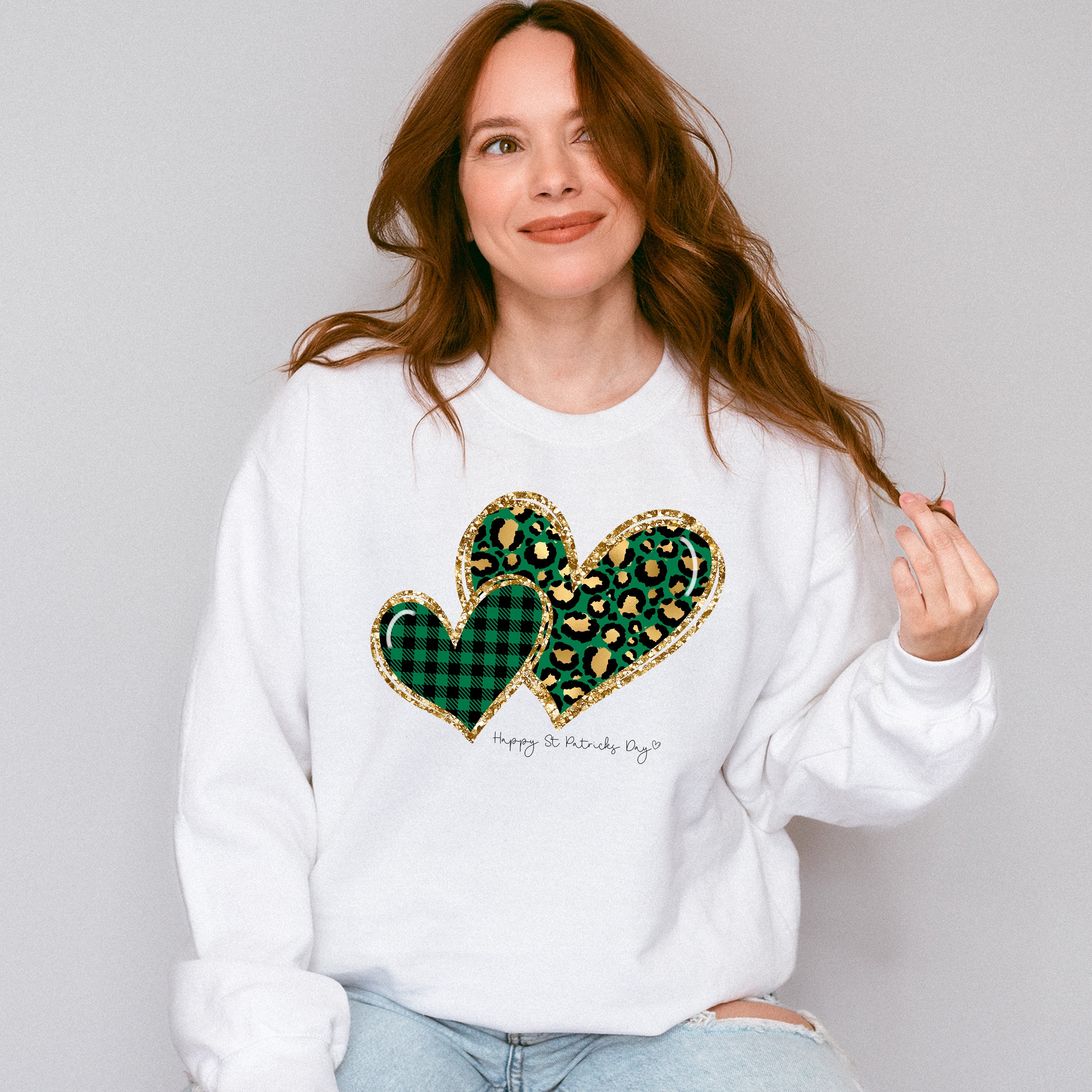 Leopard Print Heart St Patricks Theme T-shirt, Hoodie, Sweatshirt