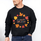 Sweater Weather leaves Design - Fall Theme Unisex Crewneck T-Shirt Sweatshirt Hoodie