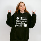 Autumn Leaves And Pumpkin Please Design - Fall Theme Unisex Crewneck T-Shirt Sweatshirt Hoodie