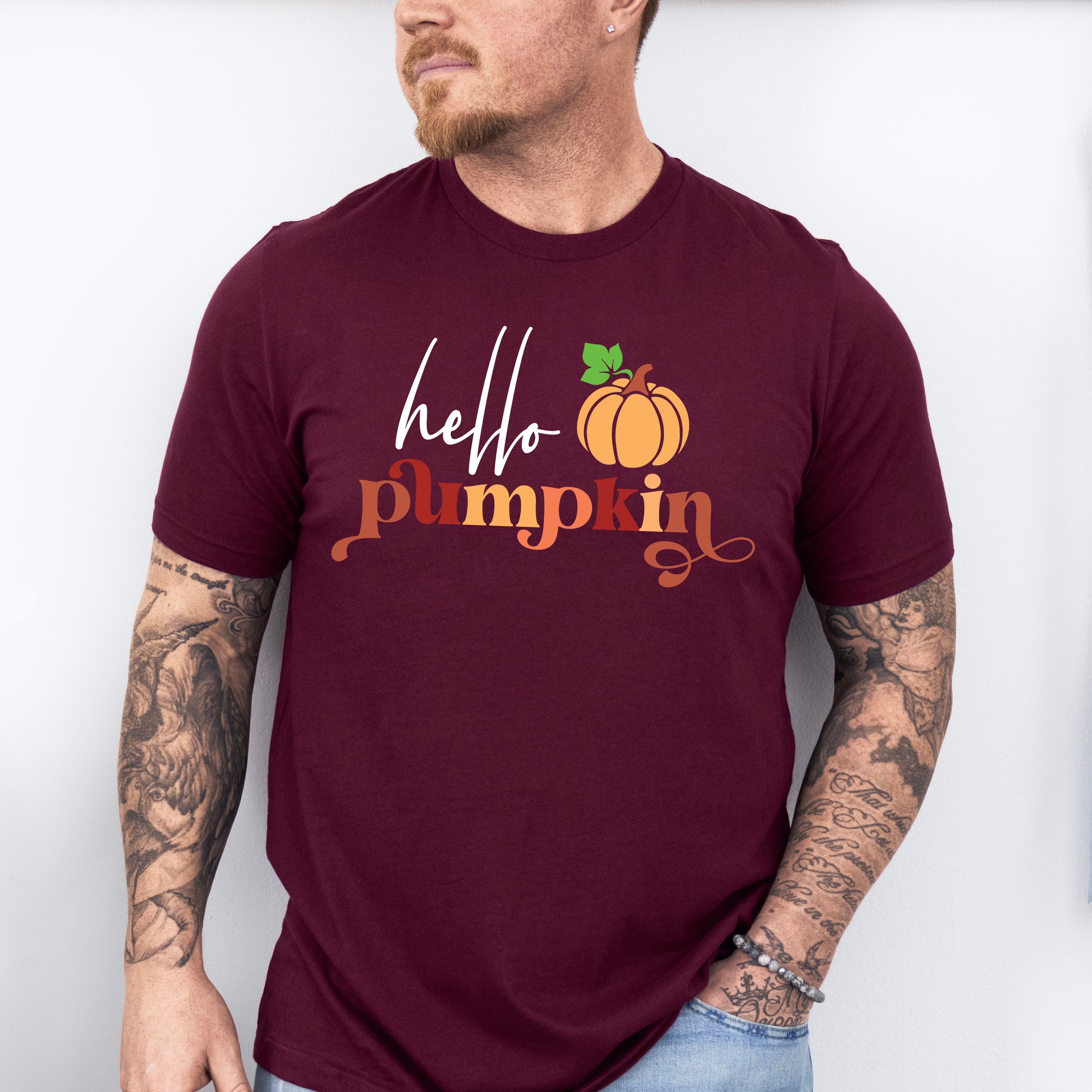 Hello Pumpkin - Fall Theme Unisex Crewneck T-Shirt Sweatshirt Hoodie