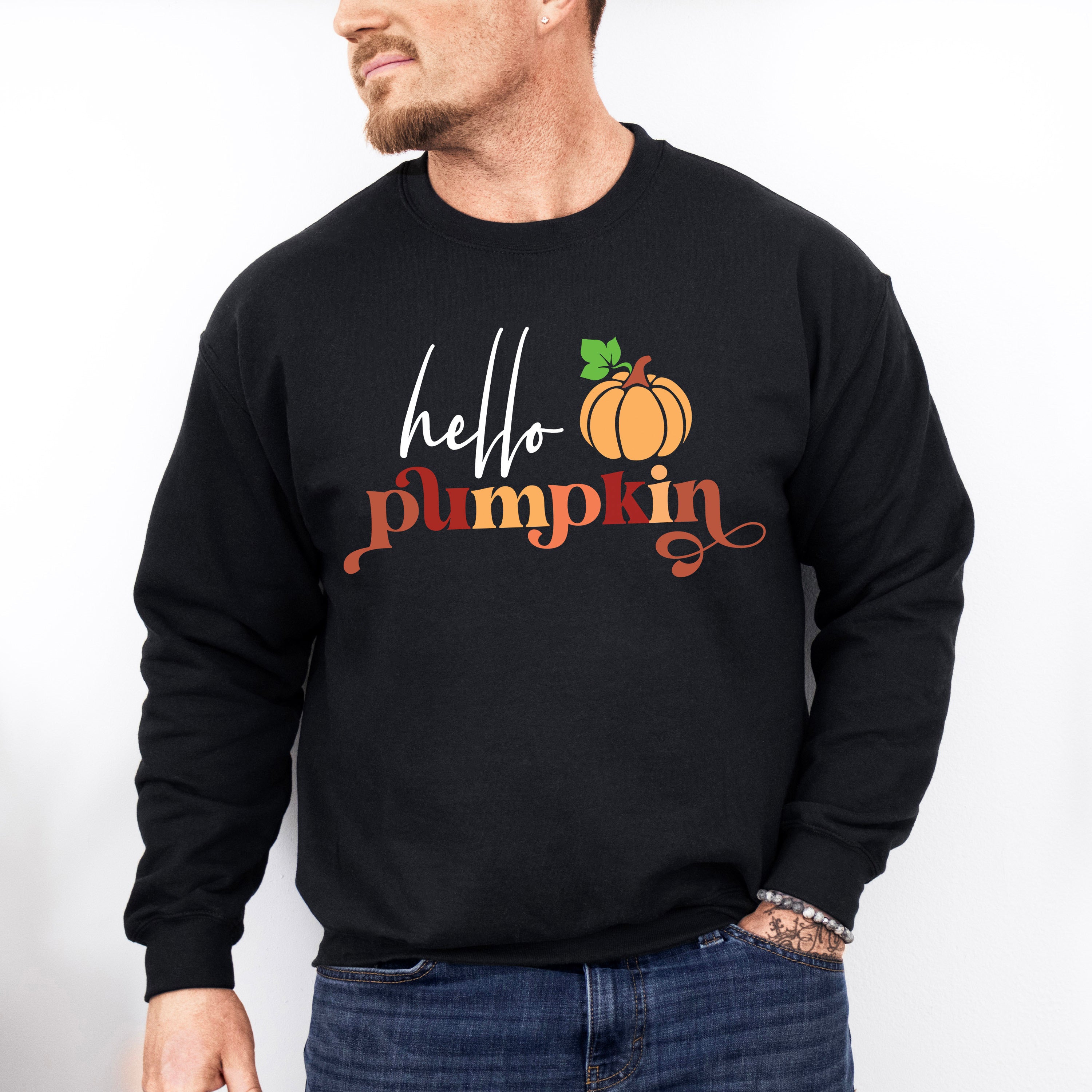 Hello Pumpkin - Fall Theme Unisex Crewneck T-Shirt Sweatshirt Hoodie