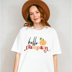 Hello Pumpkin - Fall Theme Unisex Crewneck T-Shirt Sweatshirt Hoodie