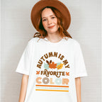 Autumn Is My Favorite Color Leaves Design - Fall Theme Unisex Crewneck T-Shirt Sweatshirt Hoodie