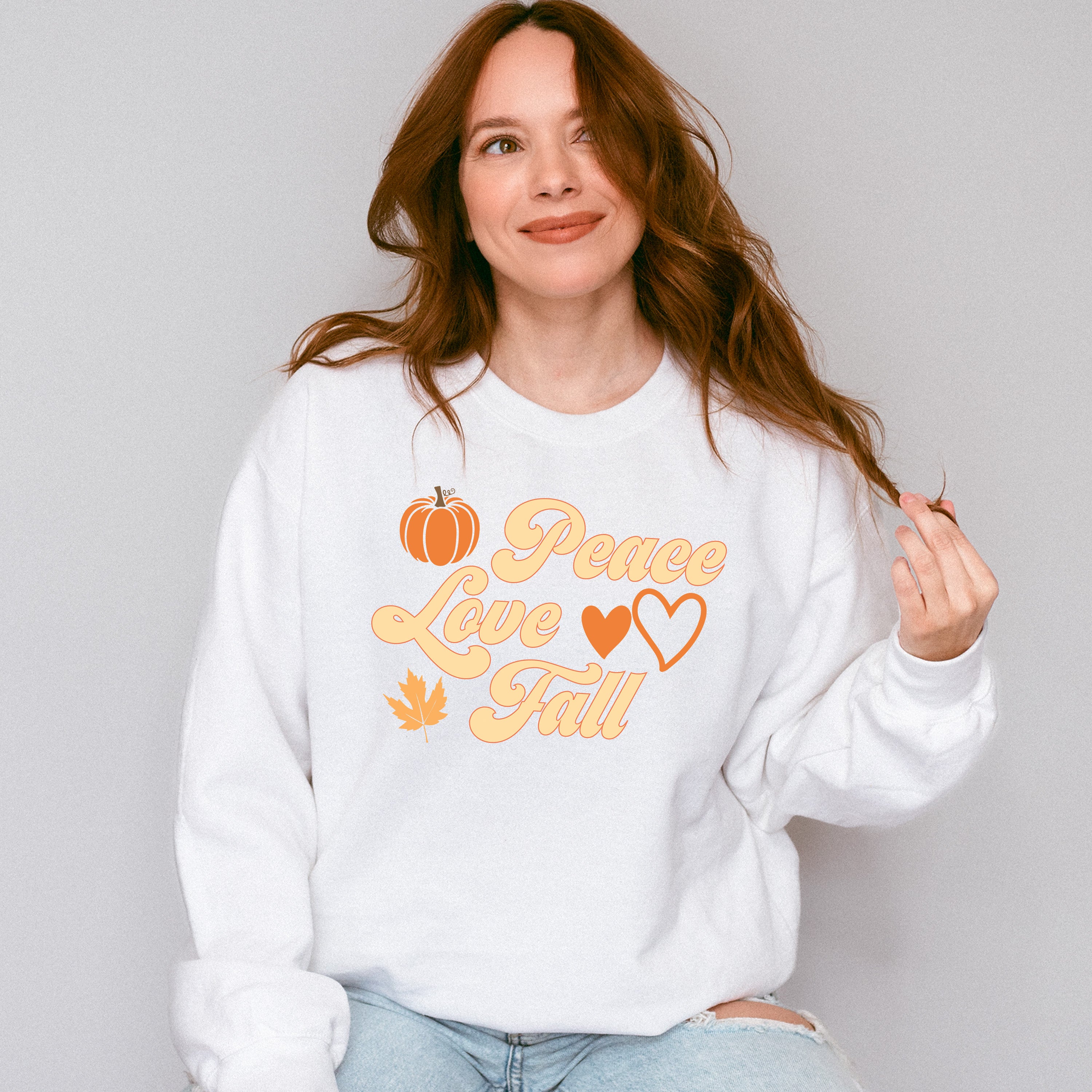 Peace Love Fall - Fall Theme Unisex Crewneck T-Shirt Sweatshirt Hoodie