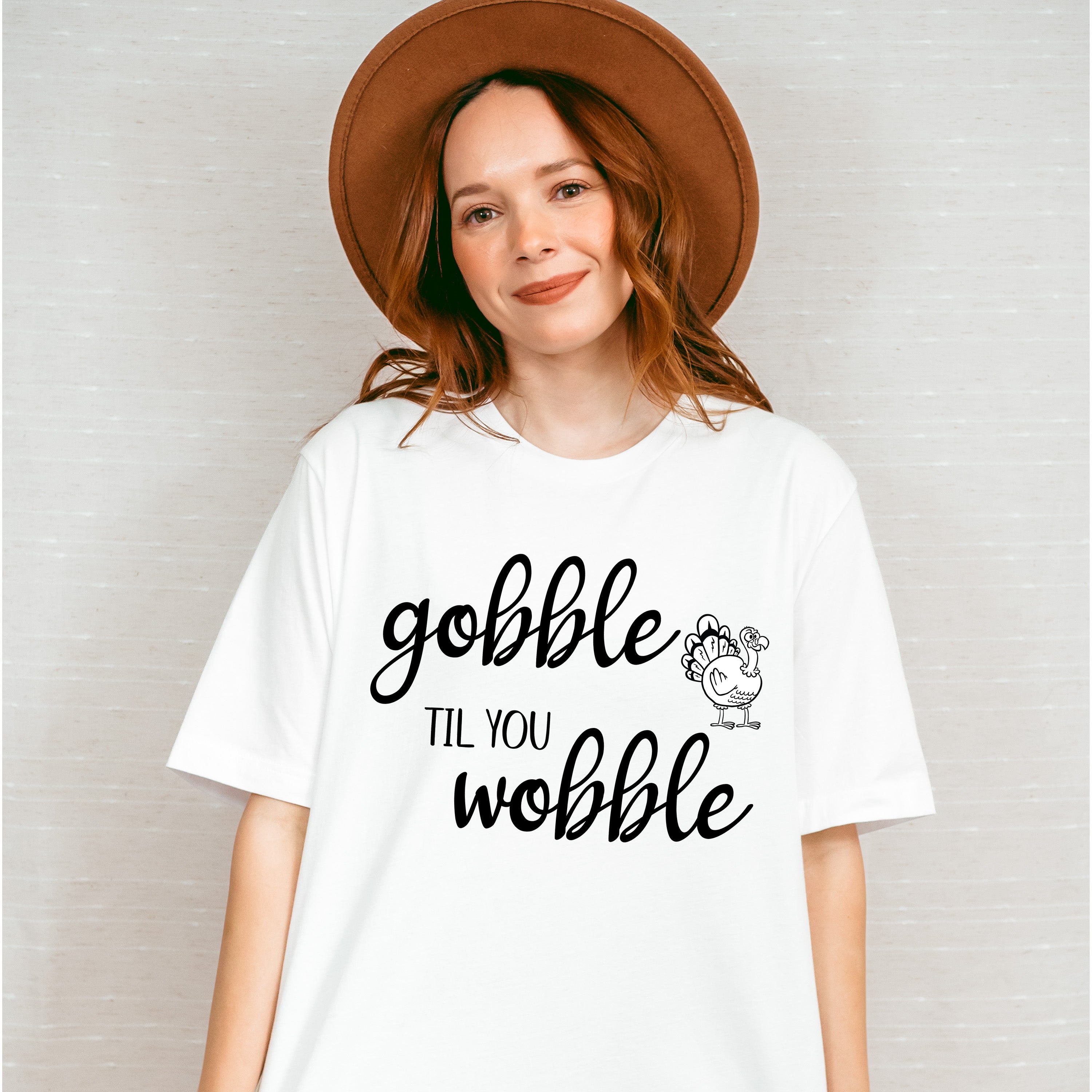 Gobble 'Til You Wobble Design - Thanksgiving Theme Unisex Crewneck T-Shirt Sweatshirt Hoodie
