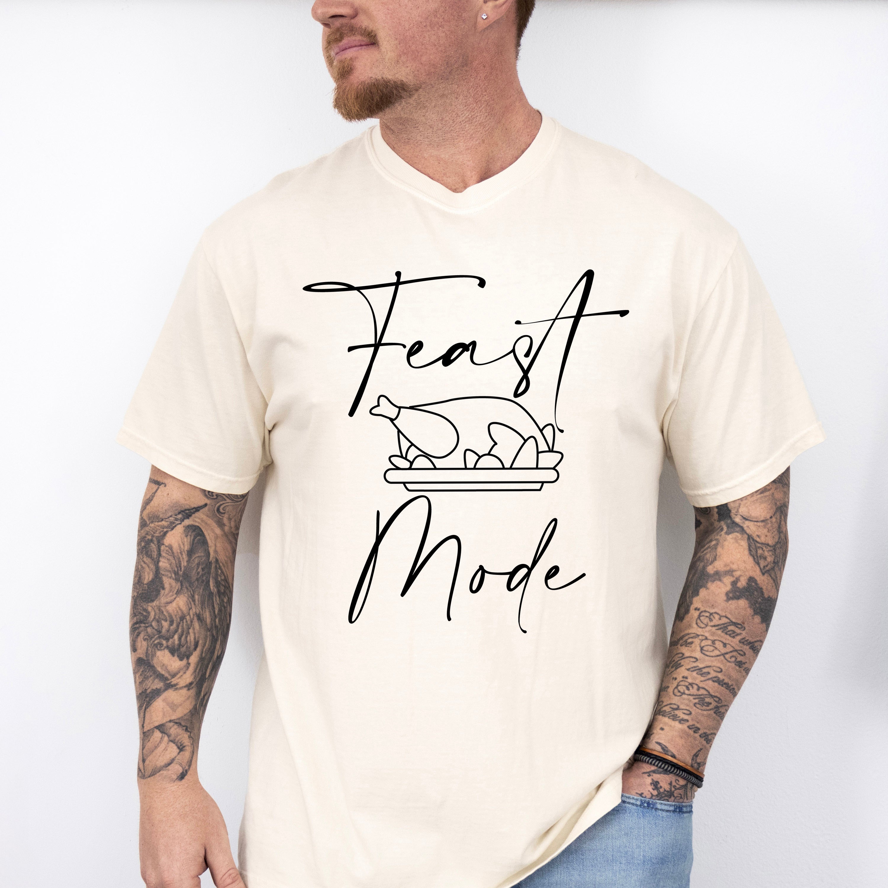Turkey Feast Mode - Thanksgiving Theme Unisex Crewneck T-Shirt Sweatshirt Hoodie