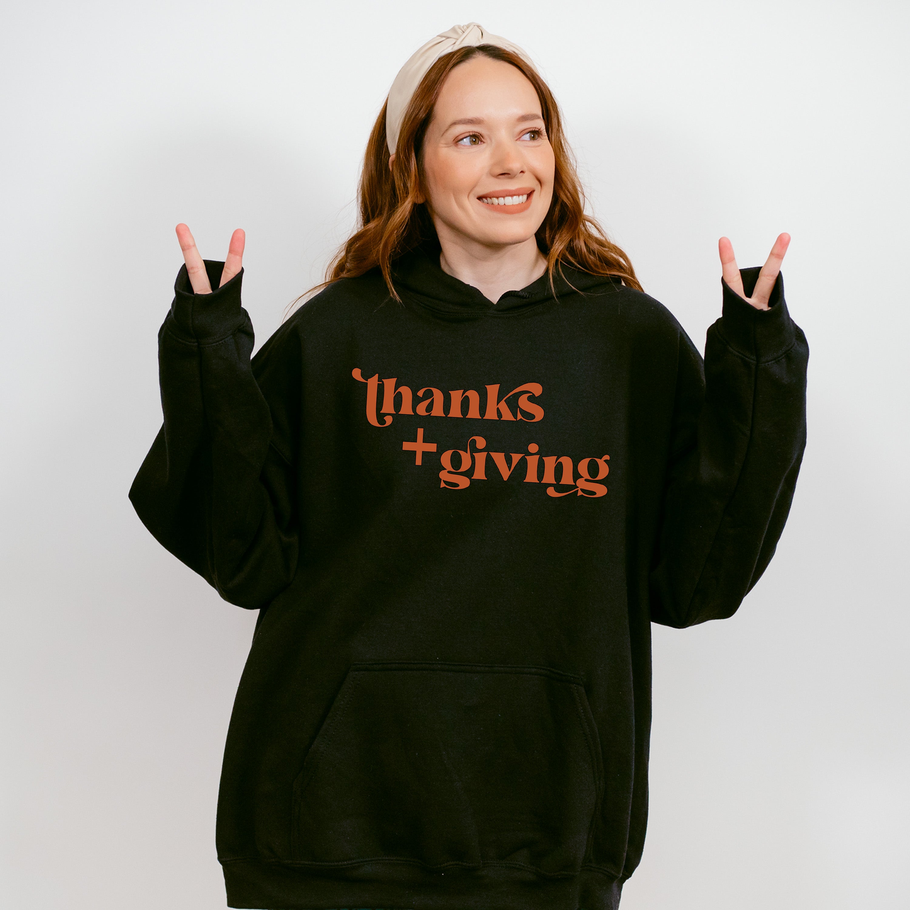 Thanks + Giving Design - Thanksgiving Theme Unisex Crewneck T-Shirt Sweatshirt Hoodie