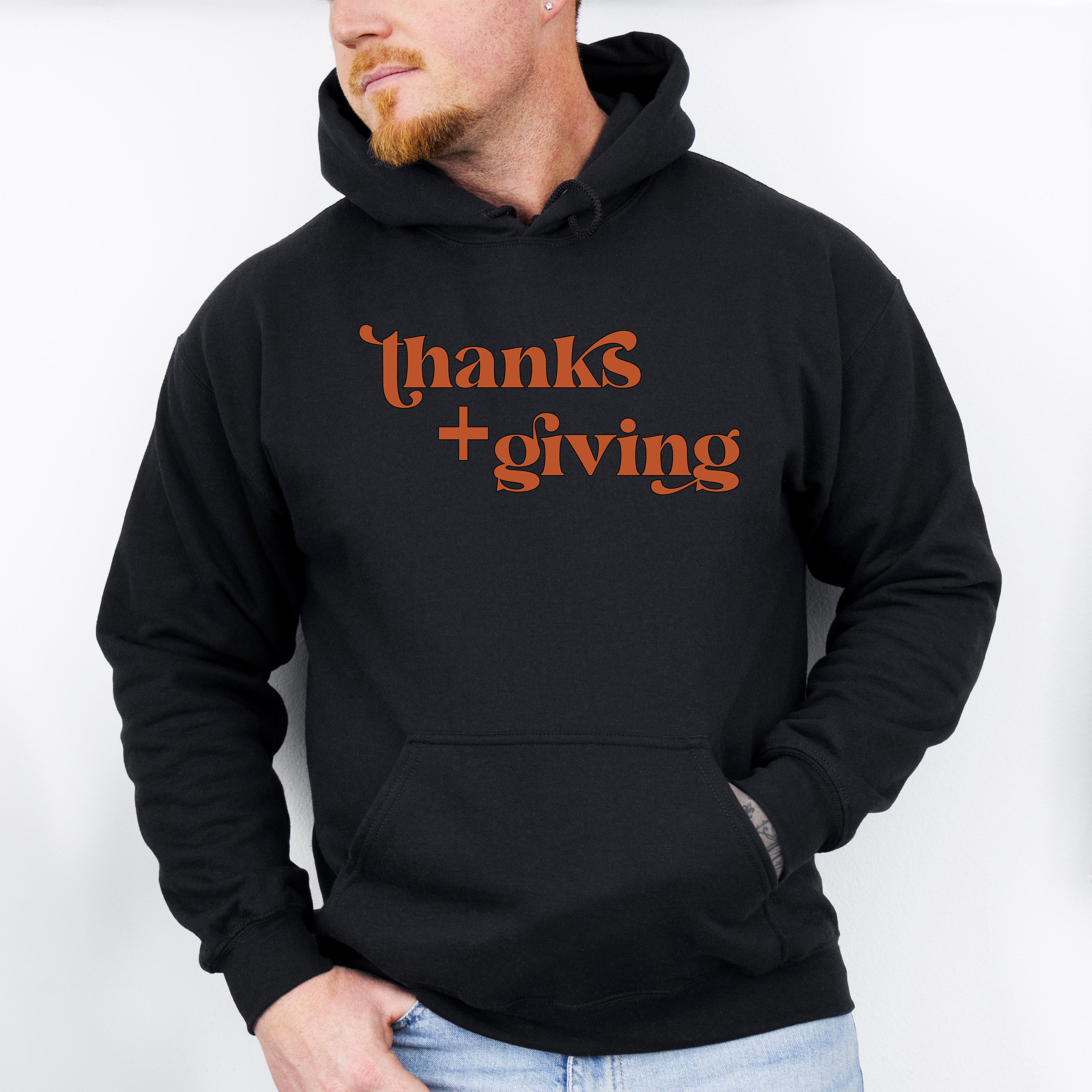 Thanks + Giving Design - Thanksgiving Theme Unisex Crewneck T-Shirt Sweatshirt Hoodie