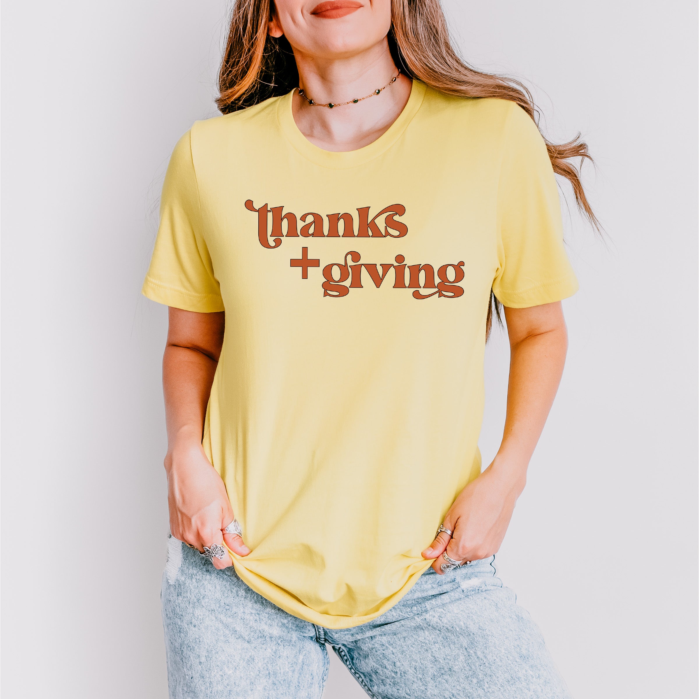 Thanks + Giving Design - Thanksgiving Theme Unisex Crewneck T-Shirt Sweatshirt Hoodie