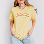 Retro Thankful Design - Thanksgiving Theme Unisex Crewneck T-Shirt Sweatshirt Hoodie