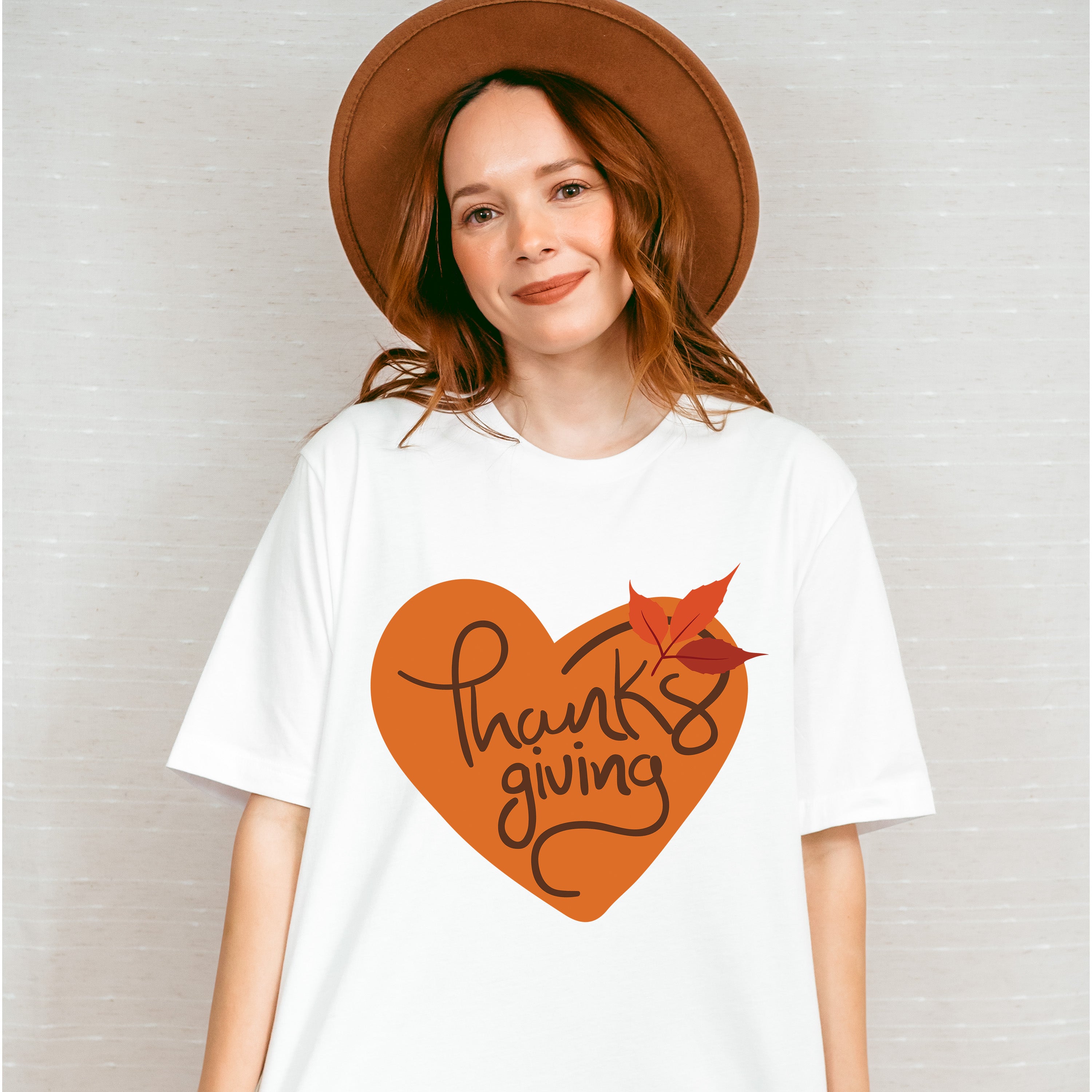 Thanksgiving Heart Shape - Thanksgiving Theme Unisex Crewneck T-Shirt Sweatshirt Hoodie