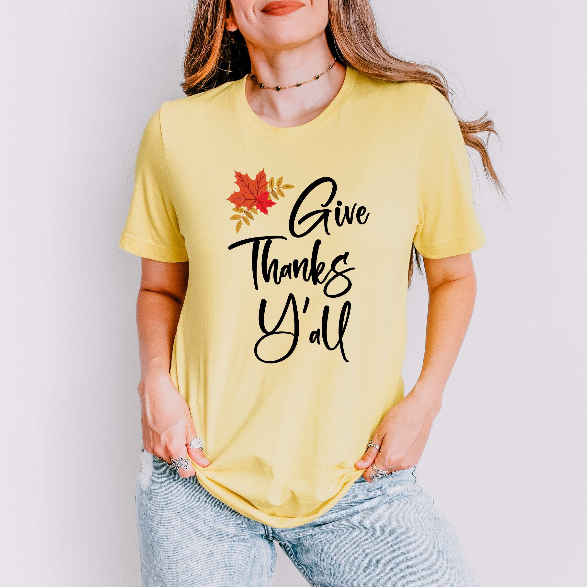 Give Thanks Y'all - Thanksgiving Theme Unisex Crewneck T-Shirt Sweatshirt Hoodie