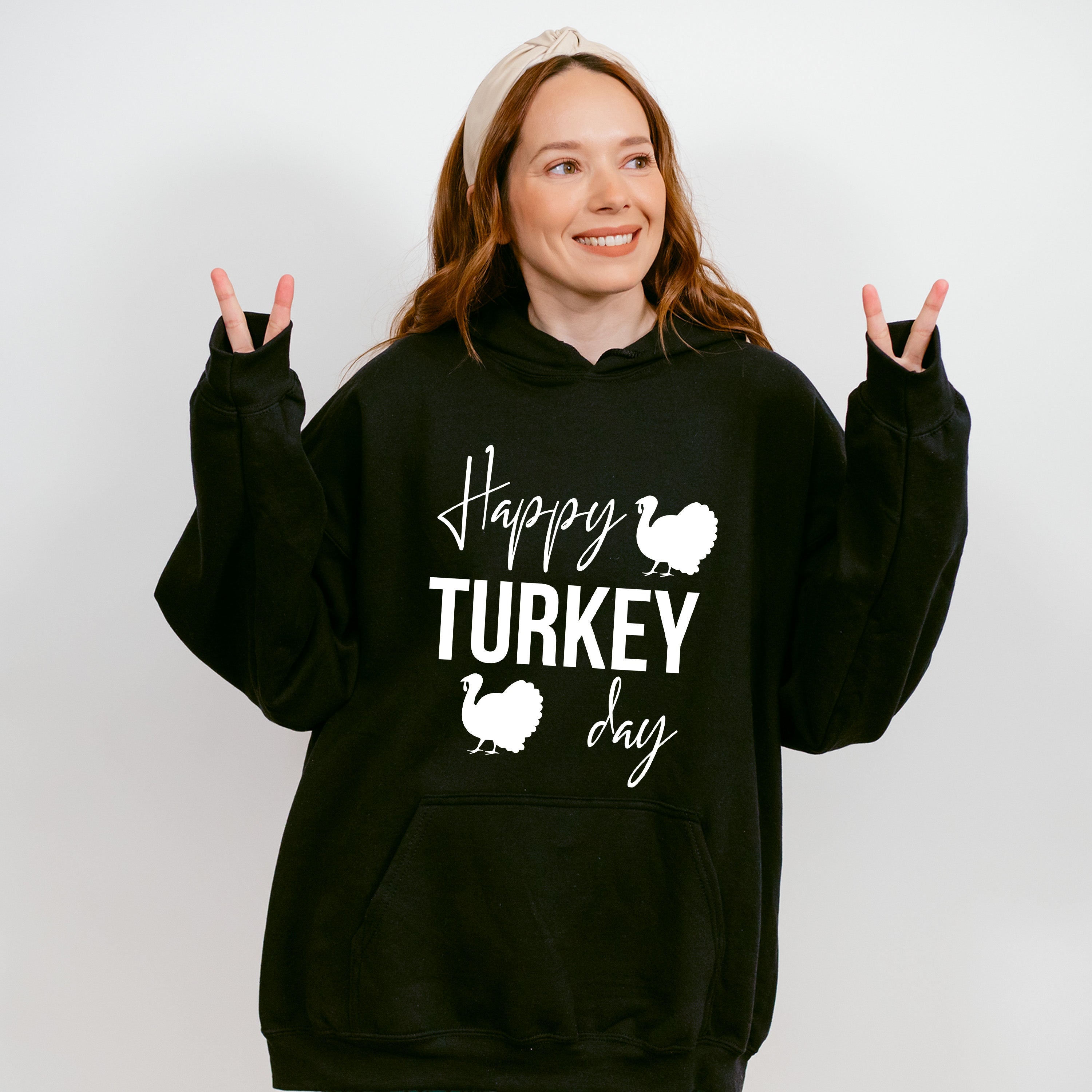 Happy Turkey Day - Thanksgiving Theme Unisex Crewneck T-Shirt Sweatshirt Hoodie