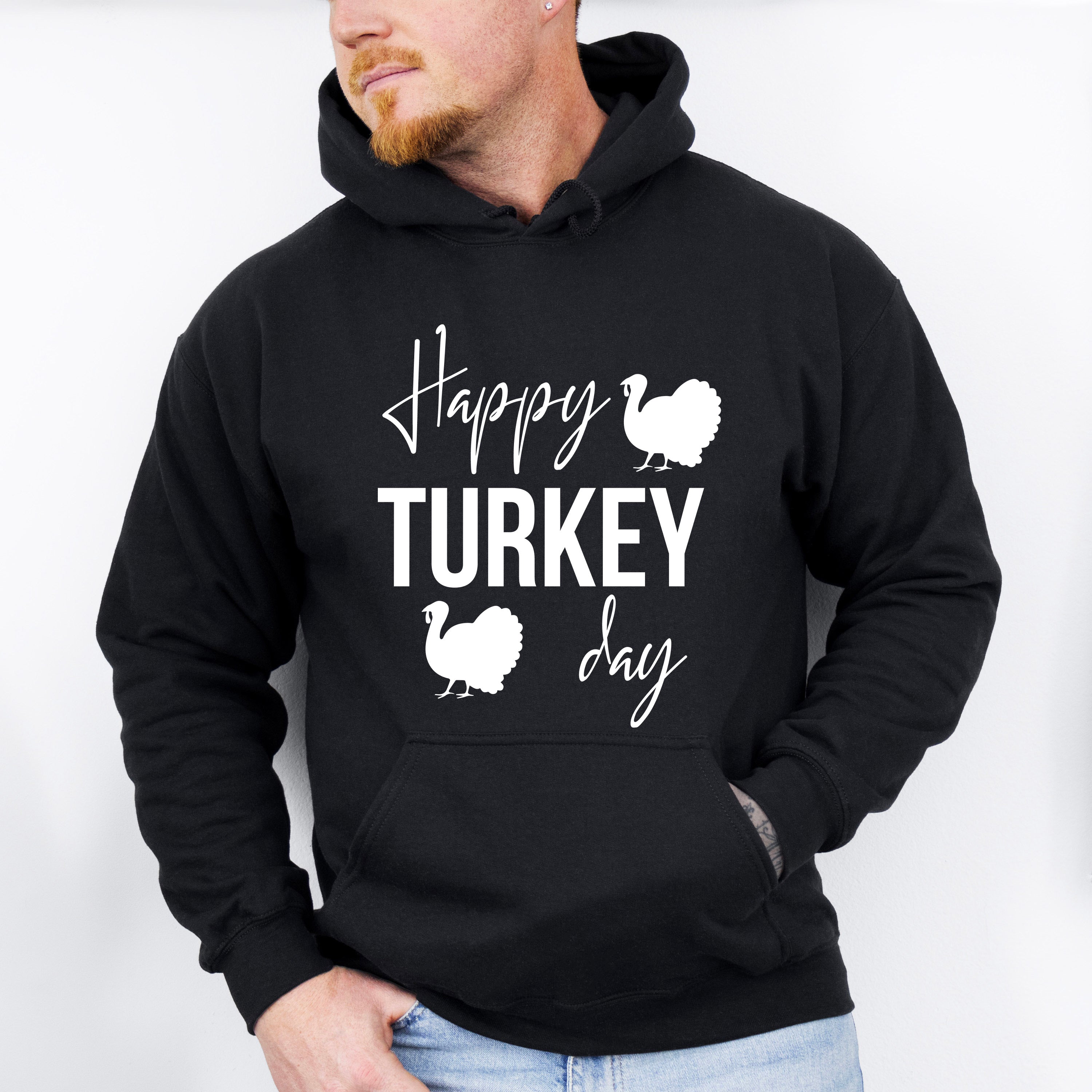 Happy Turkey Day - Thanksgiving Theme Unisex Crewneck T-Shirt Sweatshirt Hoodie