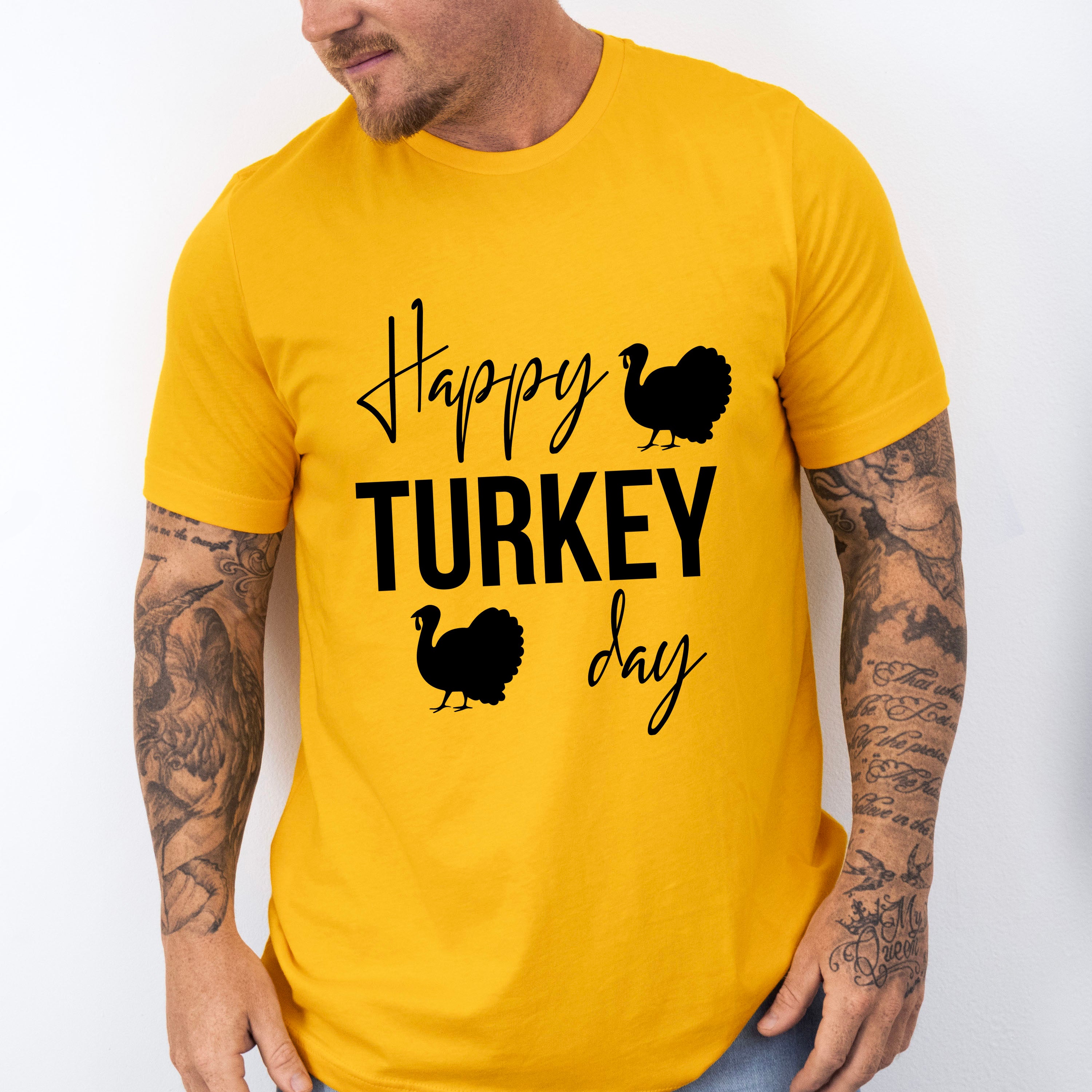 Happy Turkey Day - Thanksgiving Theme Unisex Crewneck T-Shirt Sweatshirt Hoodie