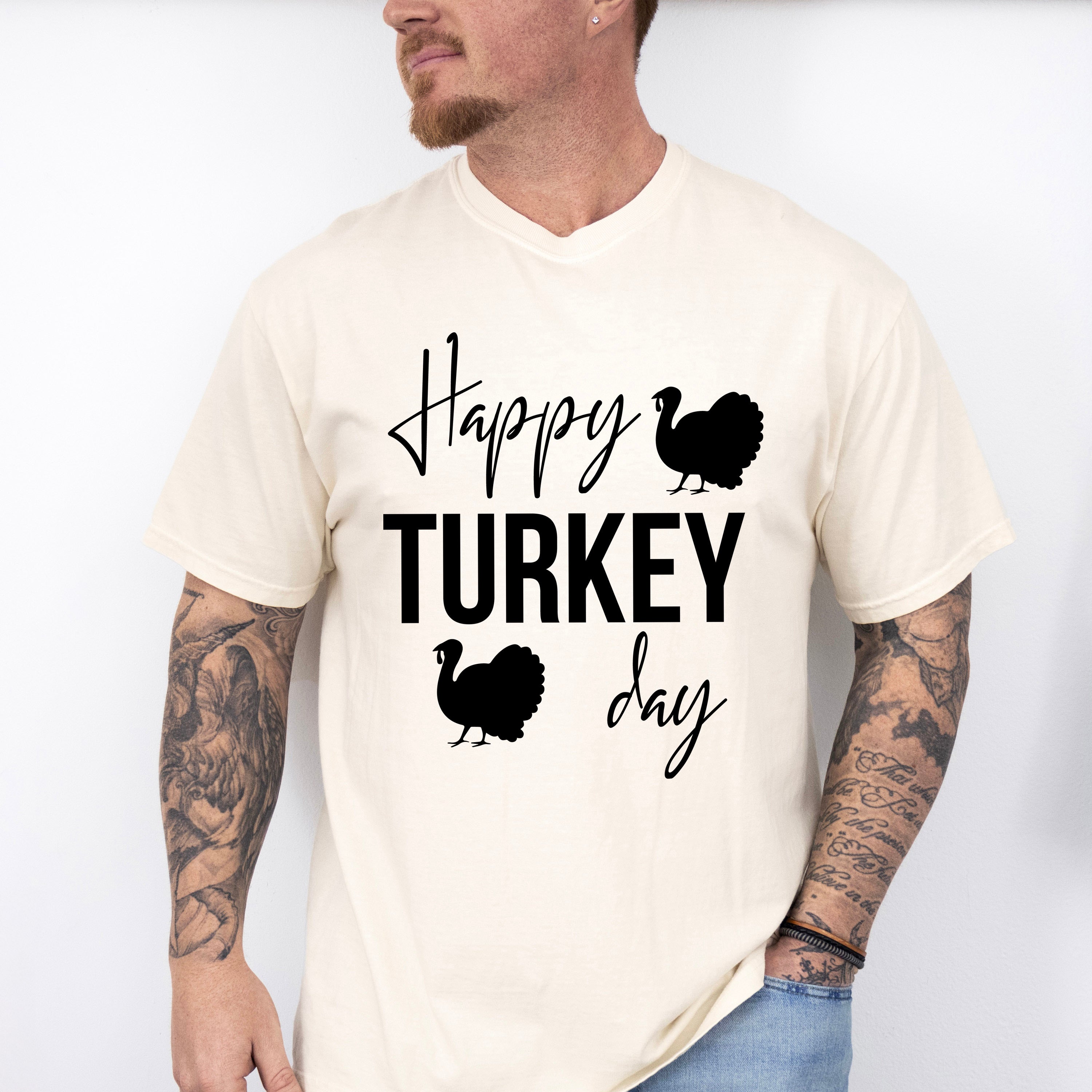 Happy Turkey Day - Thanksgiving Theme Unisex Crewneck T-Shirt Sweatshirt Hoodie