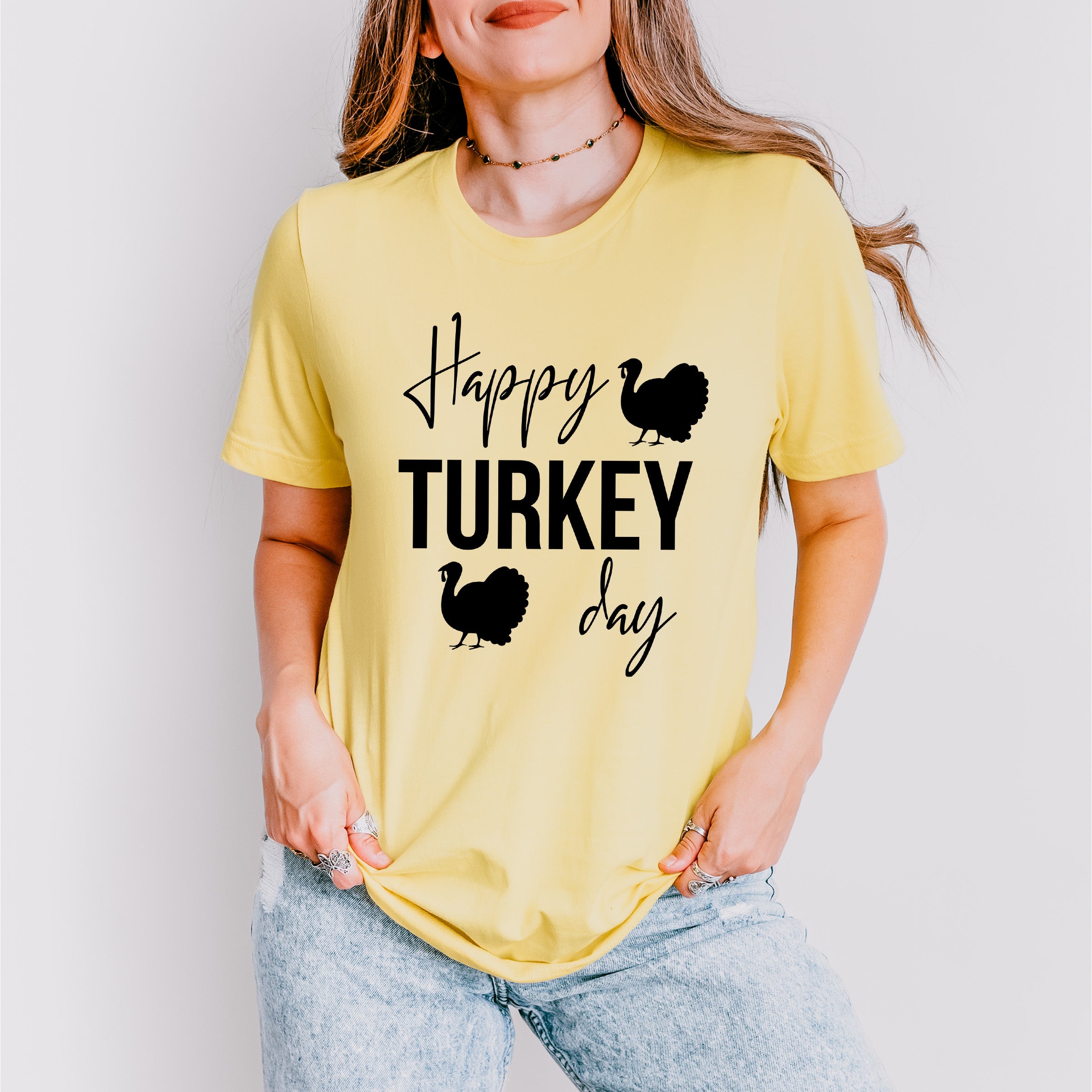 Happy Turkey Day - Thanksgiving Theme Unisex Crewneck T-Shirt Sweatshirt Hoodie