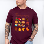 Thanksgiving Day Doodles Design - Thanksgiving Theme Unisex Crewneck T-Shirt Sweatshirt Hoodie