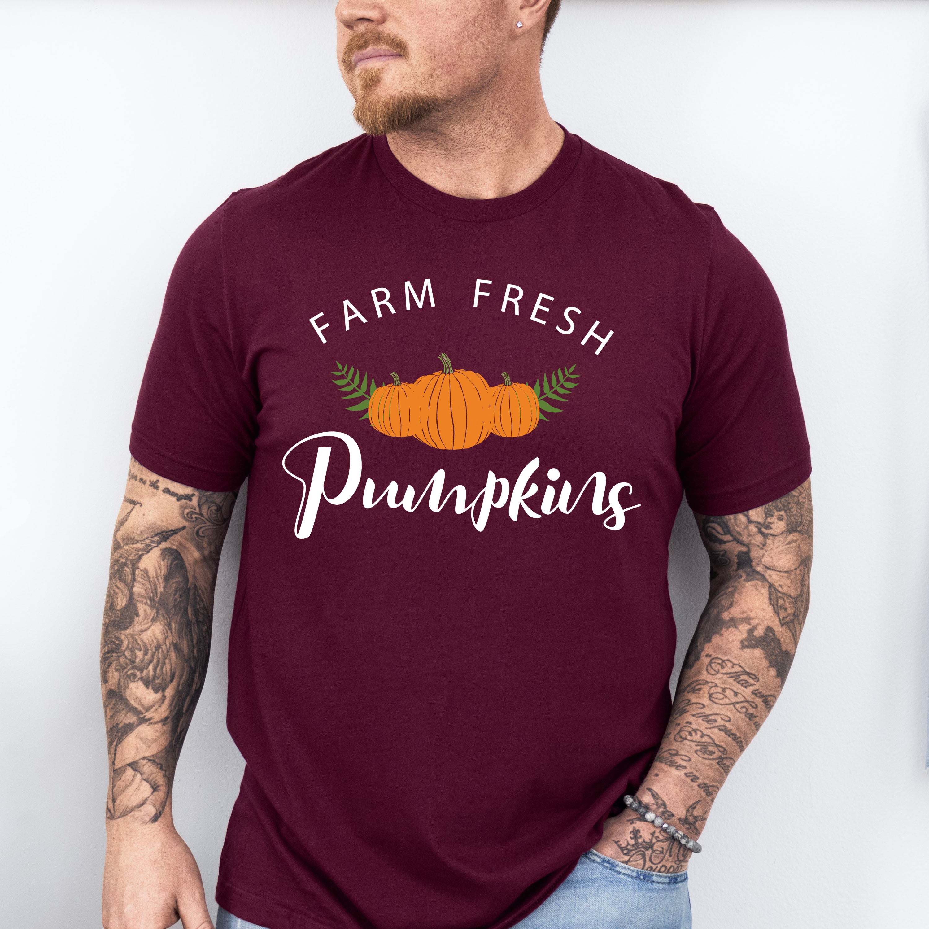 Farm Fresh Pumpkins - Thanksgiving Theme Unisex Crewneck T-Shirt Sweatshirt Hoodie