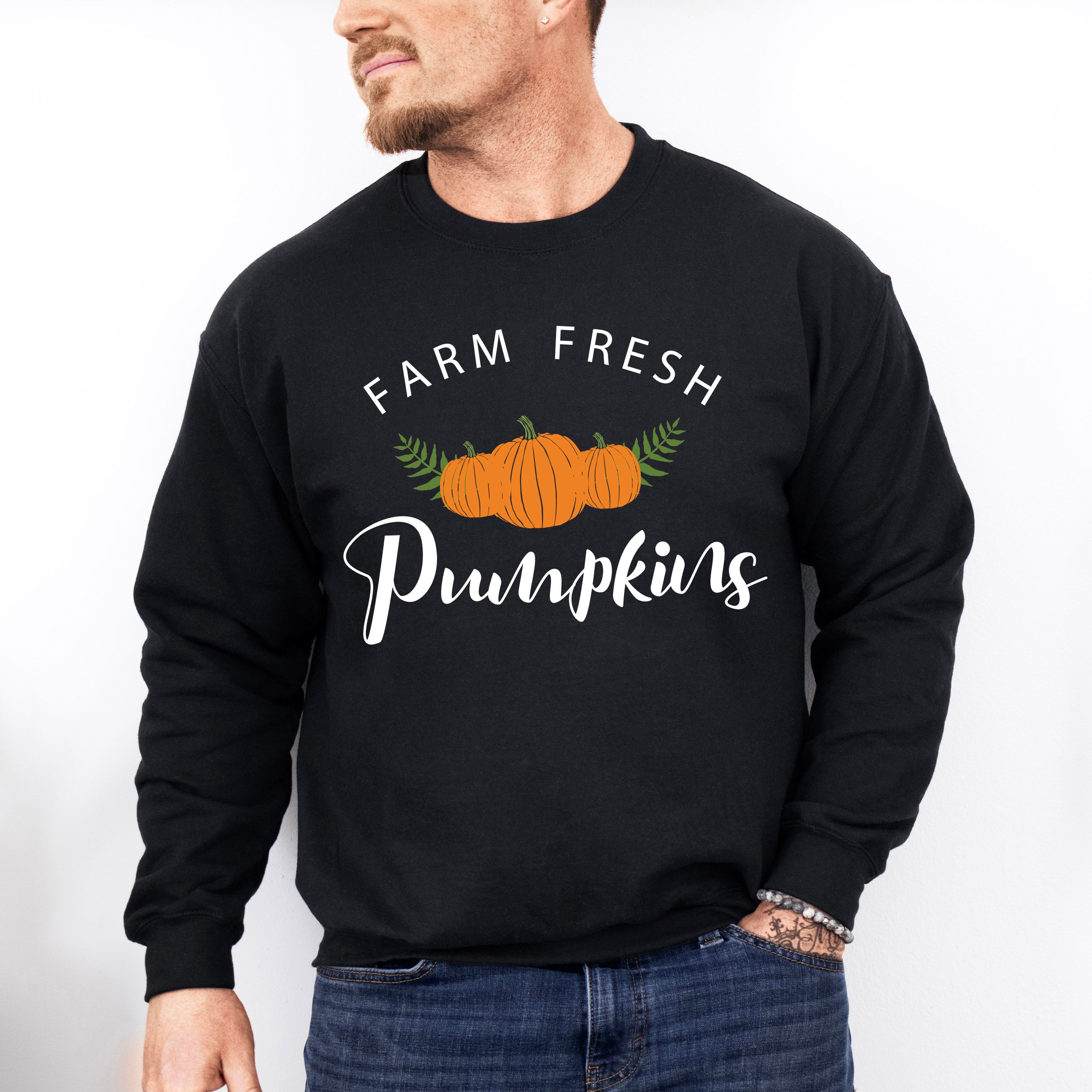 Farm Fresh Pumpkins - Thanksgiving Theme Unisex Crewneck T-Shirt Sweatshirt Hoodie