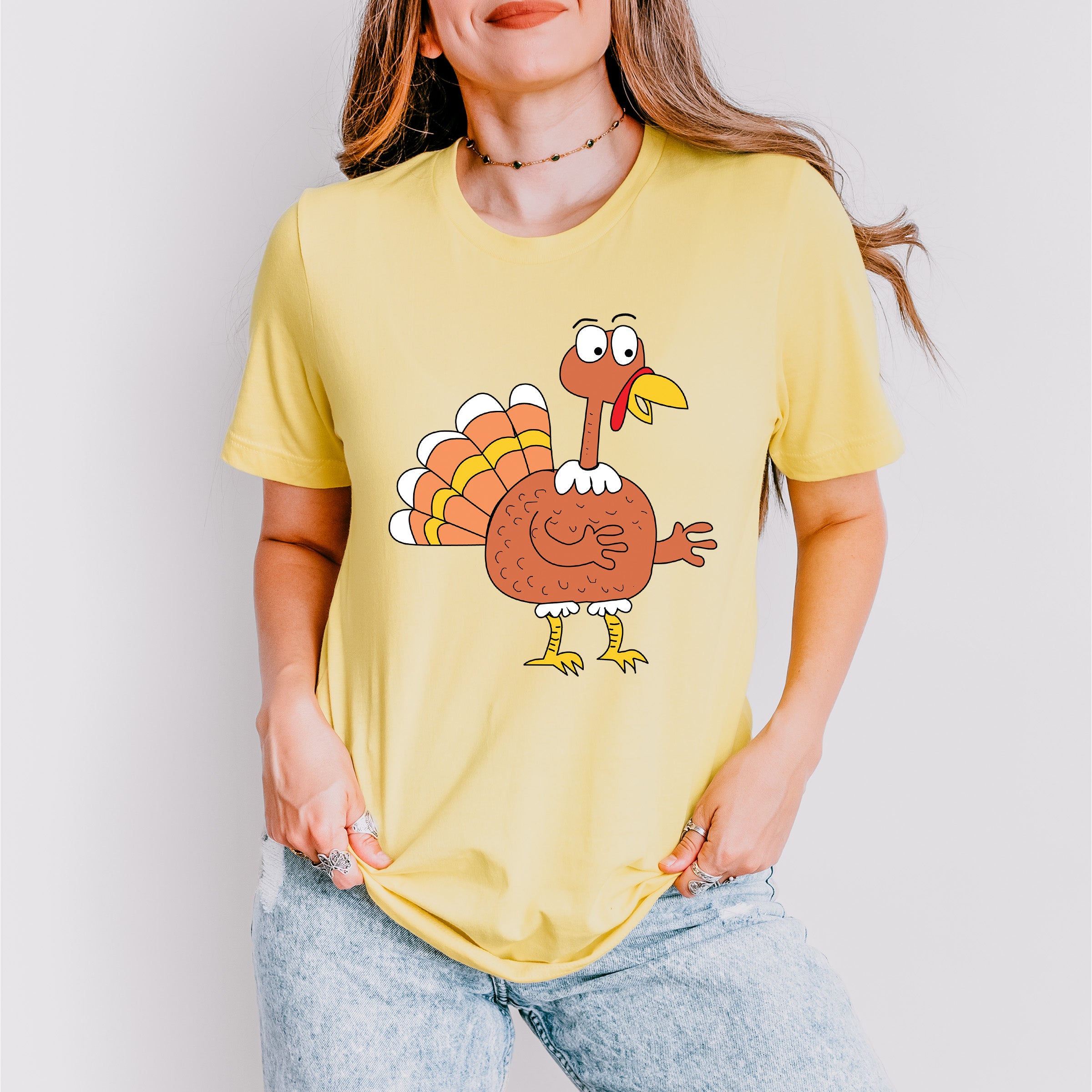 Smiling Turkey Design - Thanksgiving Theme Unisex Crewneck T-Shirt Sweatshirt Hoodie