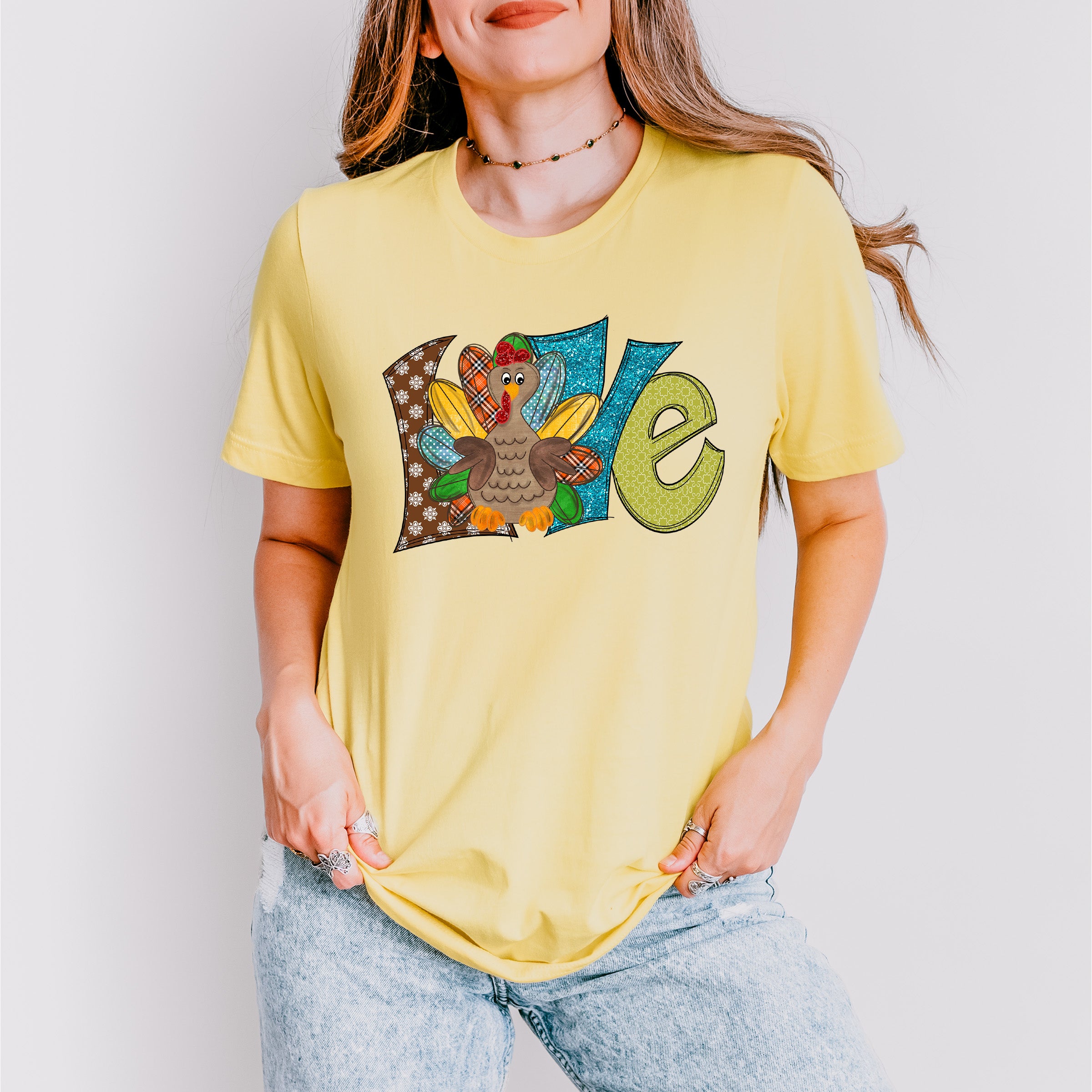 LOVE Turkey Design - Thanksgiving Theme Unisex Crewneck T-Shirt Sweatshirt Hoodie