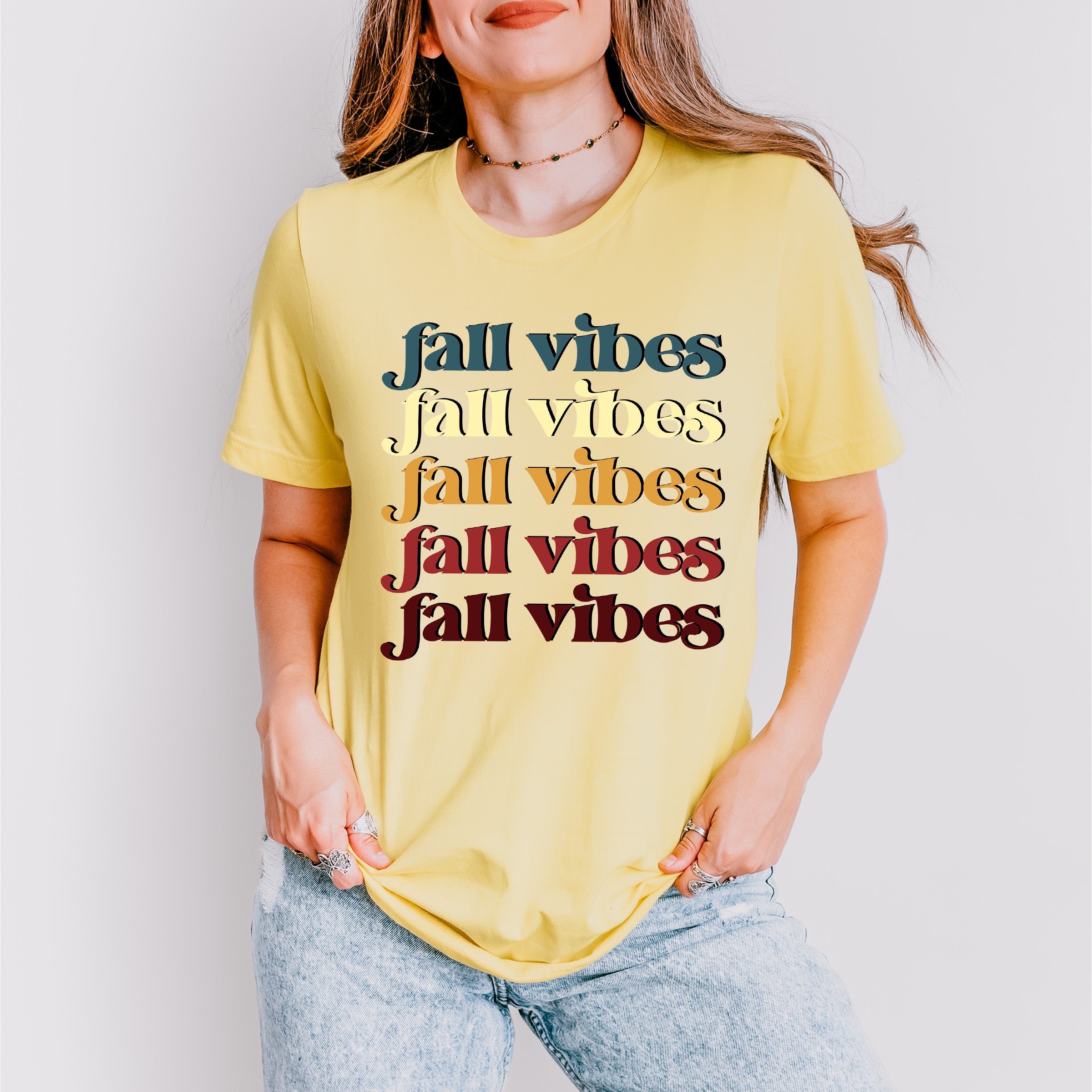 Fall Vibes Design - Fall Theme Unisex Crewneck T-Shirt Sweatshirt Hoodie