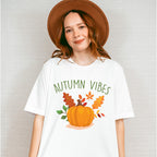Autumn Vibes Pumpkin Design - Fall Theme Unisex Crewneck T-Shirt Sweatshirt Hoodie