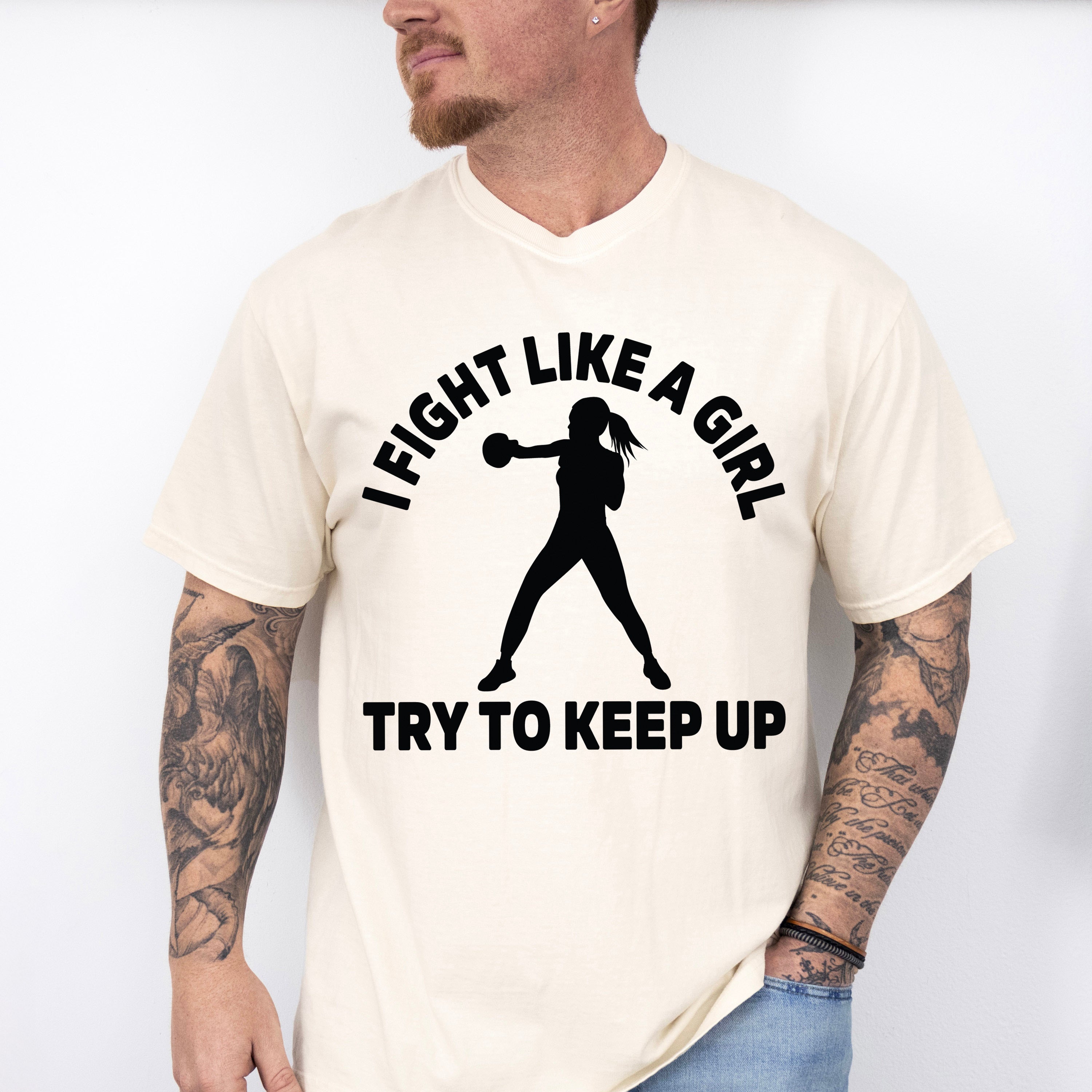 I Fight Like A Girl Try To Keep Up - Boxing Unisex Crewneck T-Shirt Sweatshirt Hoodie