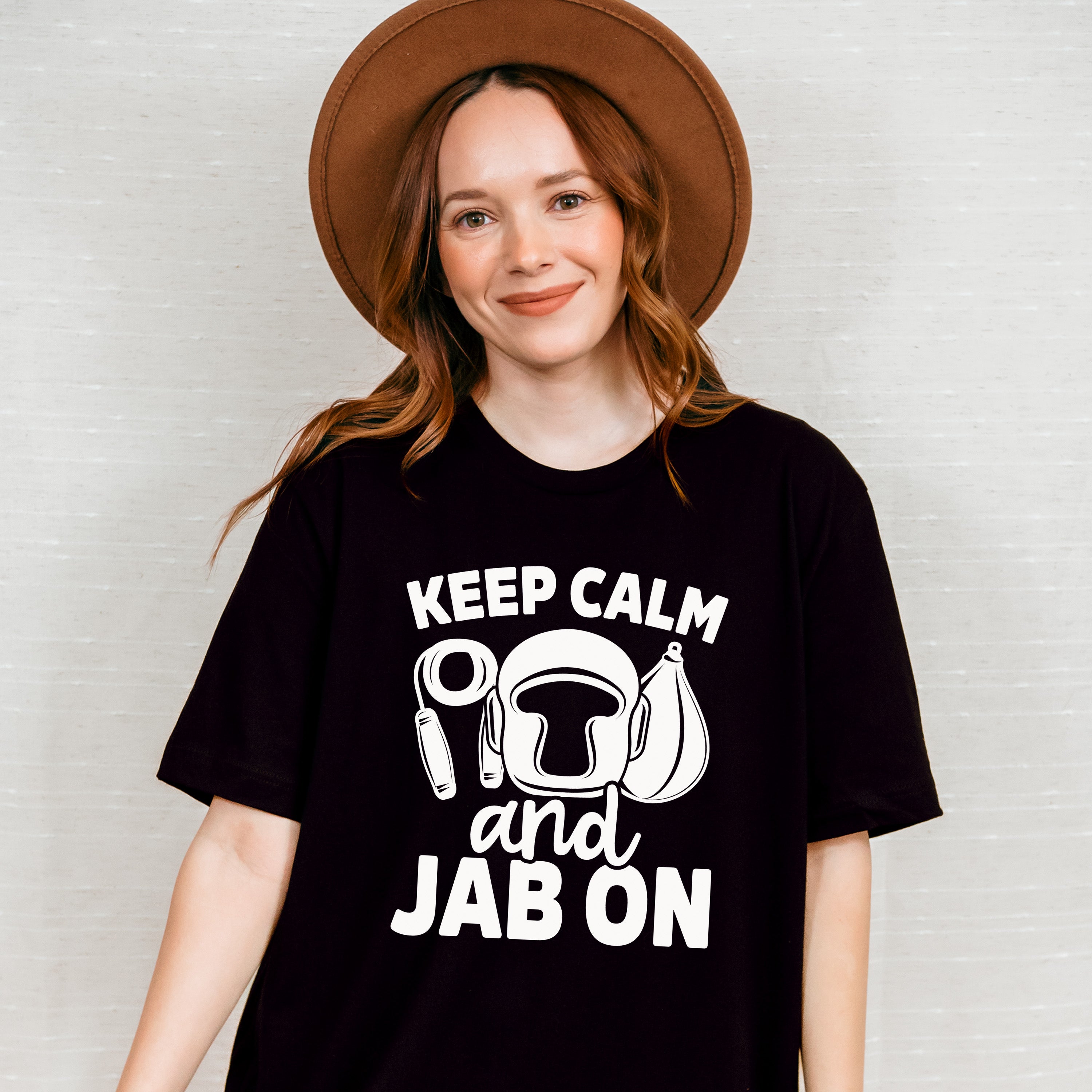Keep Calm And Jab On - Boxing Unisex Crewneck T-Shirt Sweatshirt Hoodie